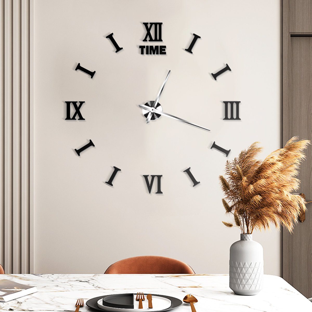 Spiegel Wanduhr Designuhr Uhr 30 cm modern, Design Acrylglas und  Acrylspiegel, Wohnzimmer, Schlafzimmer (Weiß) 