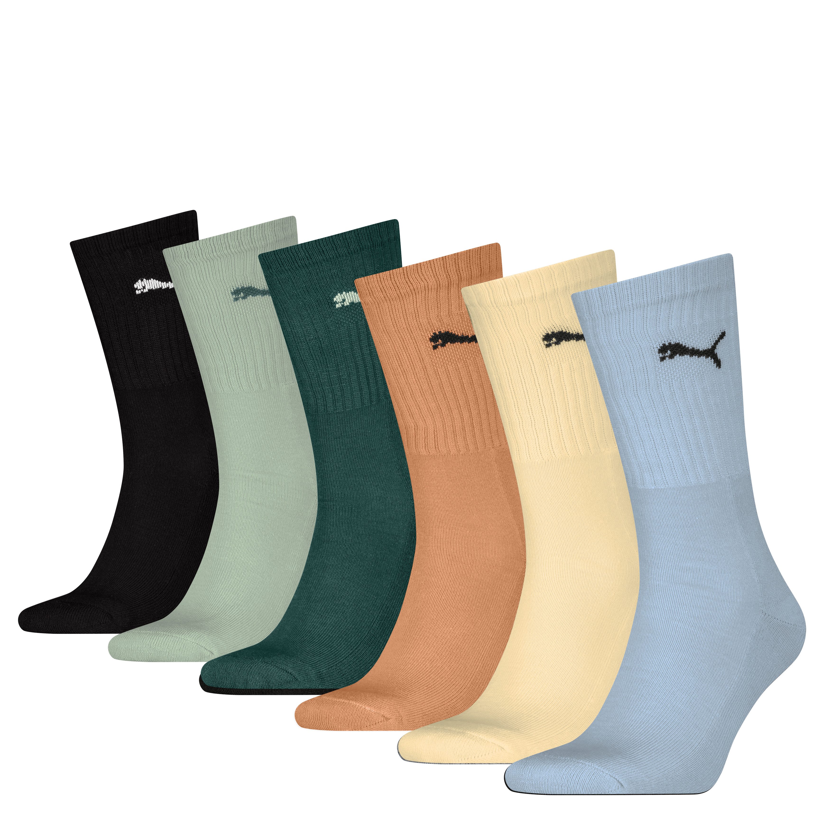 PUMA Socken PUMA UNISEX CREW SOCK 6P ECOM (6 Paar) Cat-Logo, Frottee-Sohle, Ripp-Bündchen