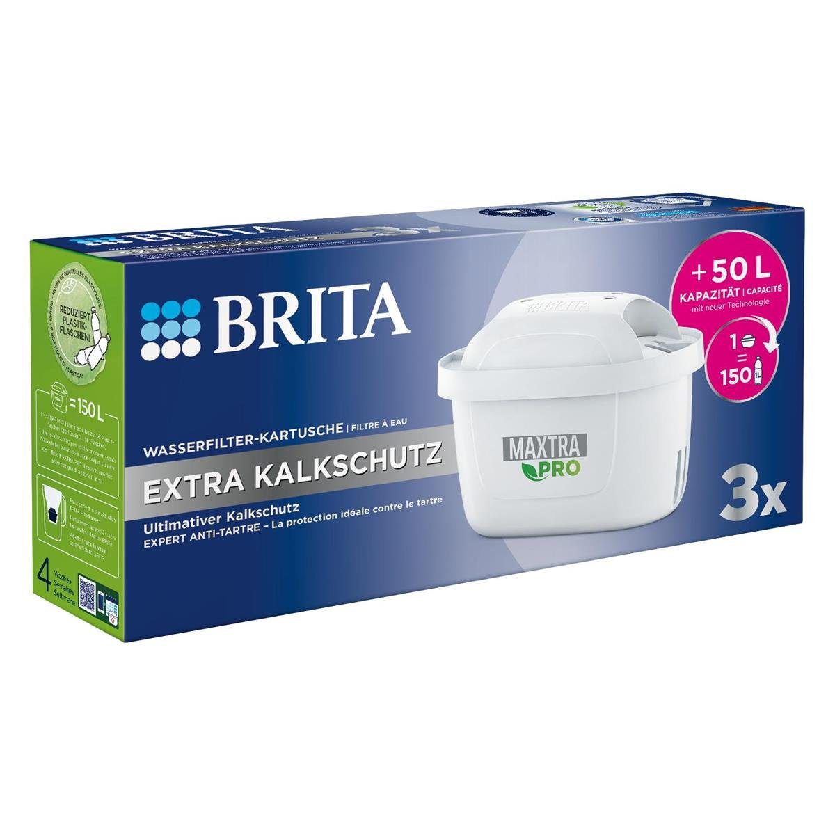 Kalkschutz BRITA Brita Pack Pro Maxtra Extra Wasserfilter-Kartusche (1er 3er Wasserfilter