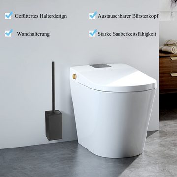 Caterize WC-Reinigungsbürste 1 Stück Klobürste mit Wandmontage Quadratische WC-Bürstenhalterung aus