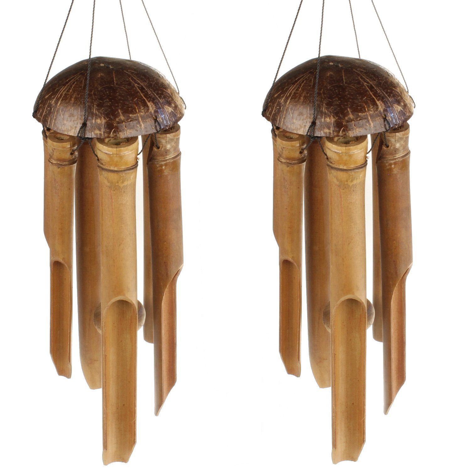 Macosa Home Windspiel (2 Stück), 2er Set Windspiel Bambus und Kokos