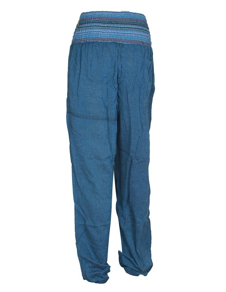 Vishes Haremshose Chino Haremshose mit dehnbarem gestreiften Bund Ethnohose, Festivalhose