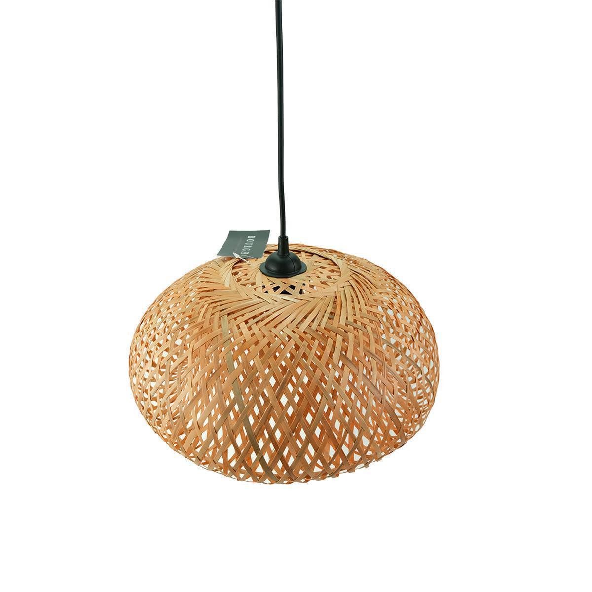 BOURGH Lampenschirm BOURGH Bambus Lampe GROSSETO Ø35cm mit Fassung E27 u. Kabel, Schöner Lichtwurf – Bild 4 von 4