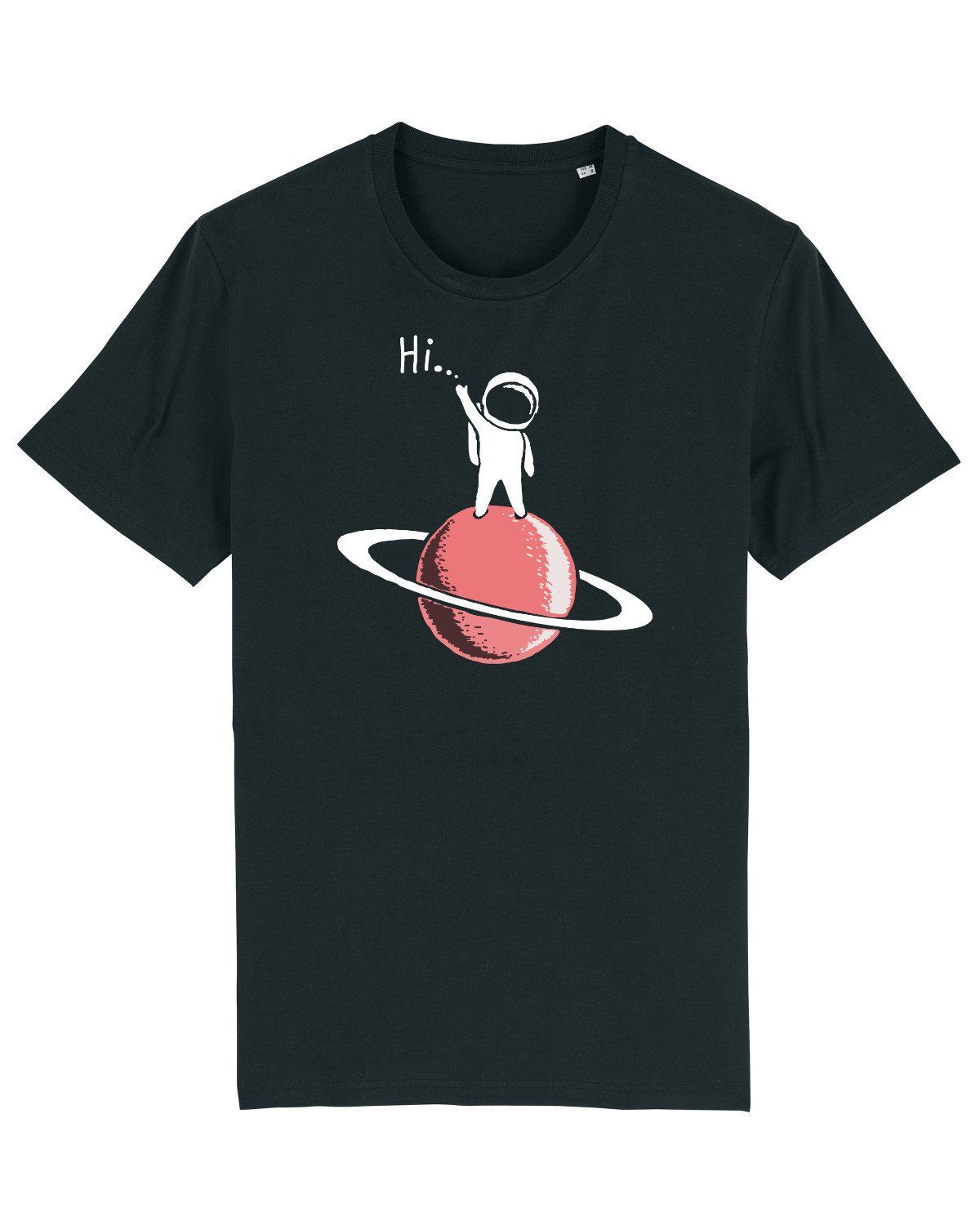 Print-Shirt schwarz (1-tlg) says Astronaut wat? Apparel Hi