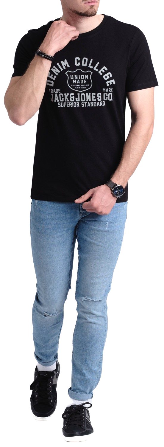 Jack & Jones Print-Shirt Bequemes Slimfit Shirt (Spar-Set, 3er-Pack) in Unifarbe mit Print – Bild 5 von 5