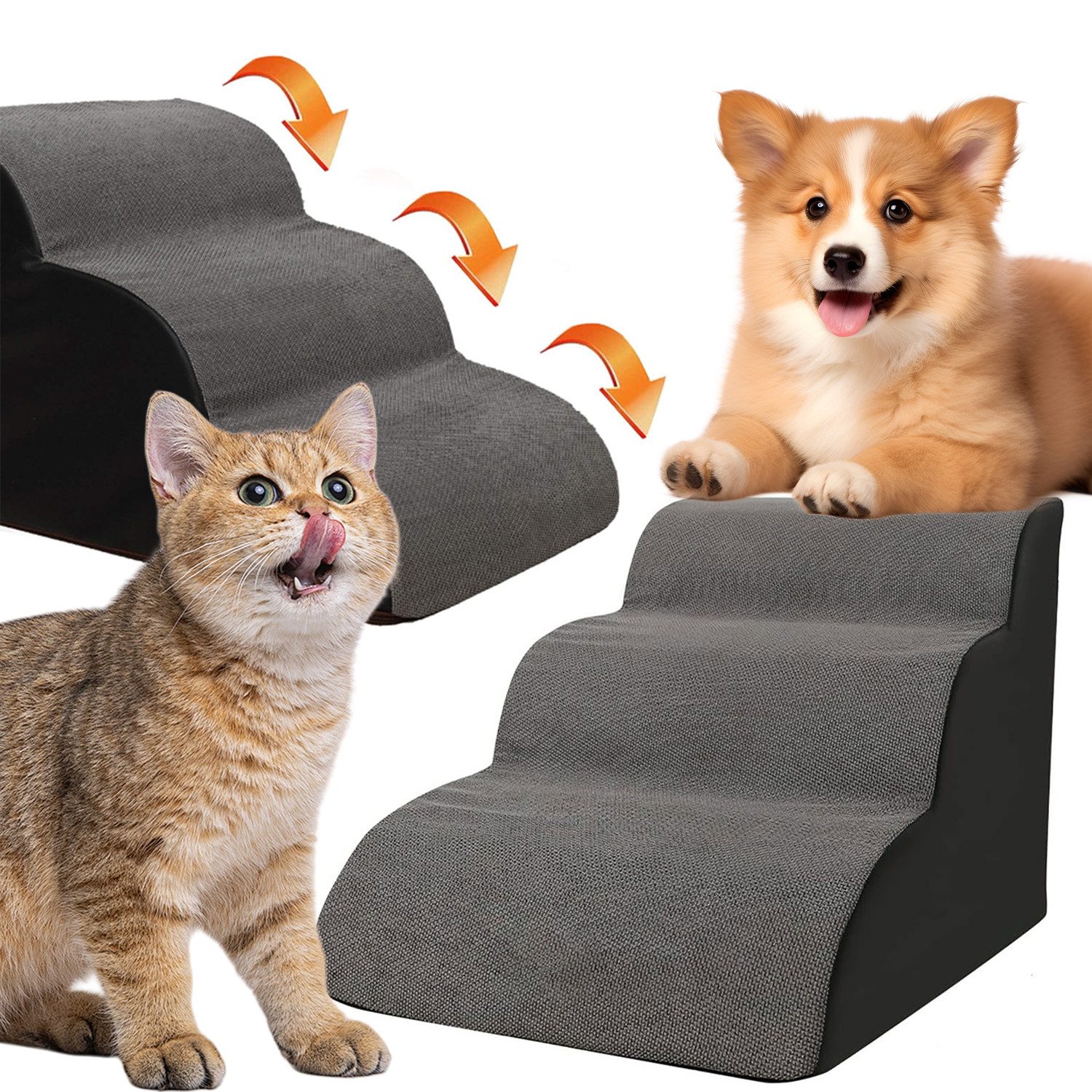 MODFU Hunderampe 3-Stufig Hundetreppe Haustiertreppe Hunde günstig online kaufen