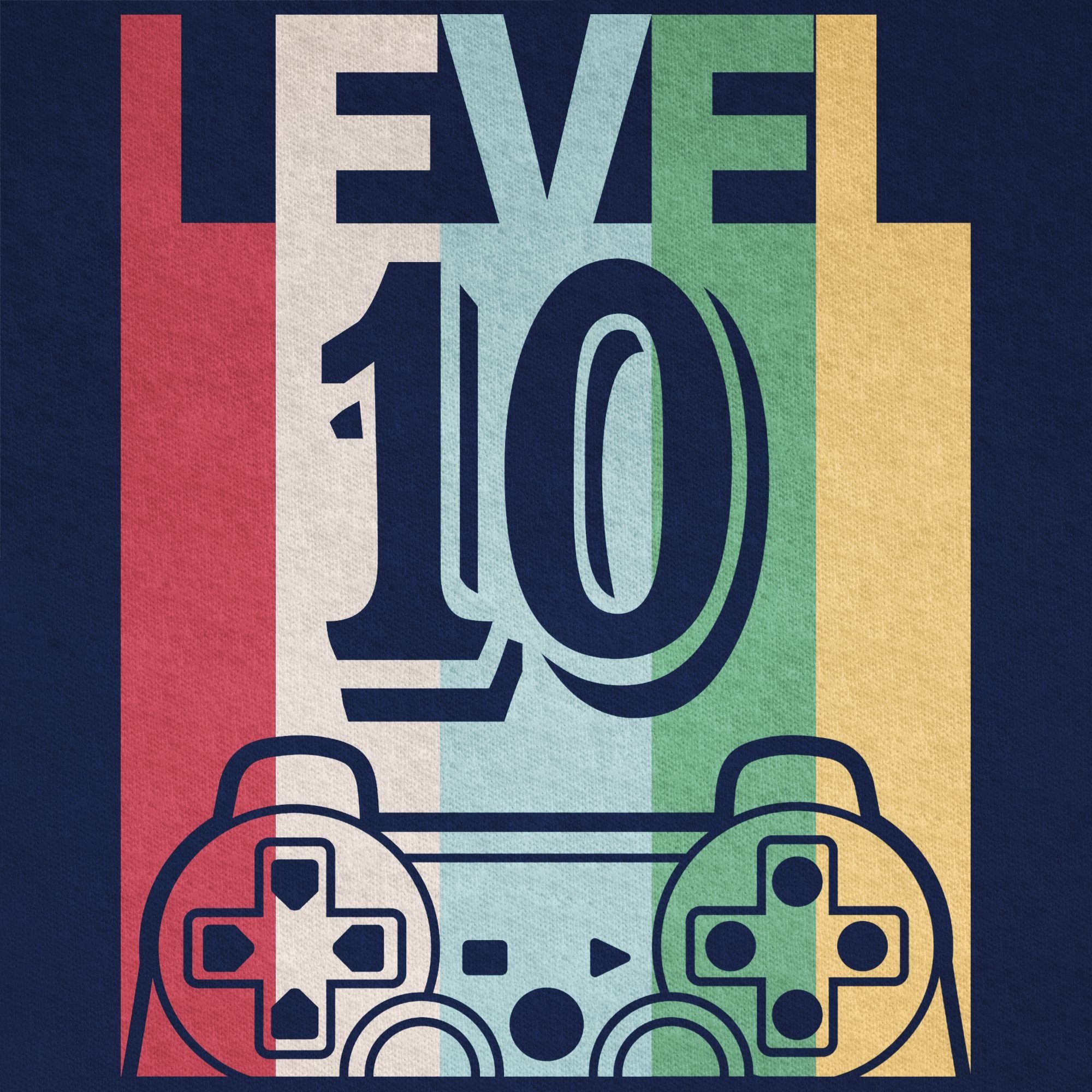 Zehn 2 LEVEL Geburtstag Dunkelblau T-Shirt 10. Shirtracer Gaming
