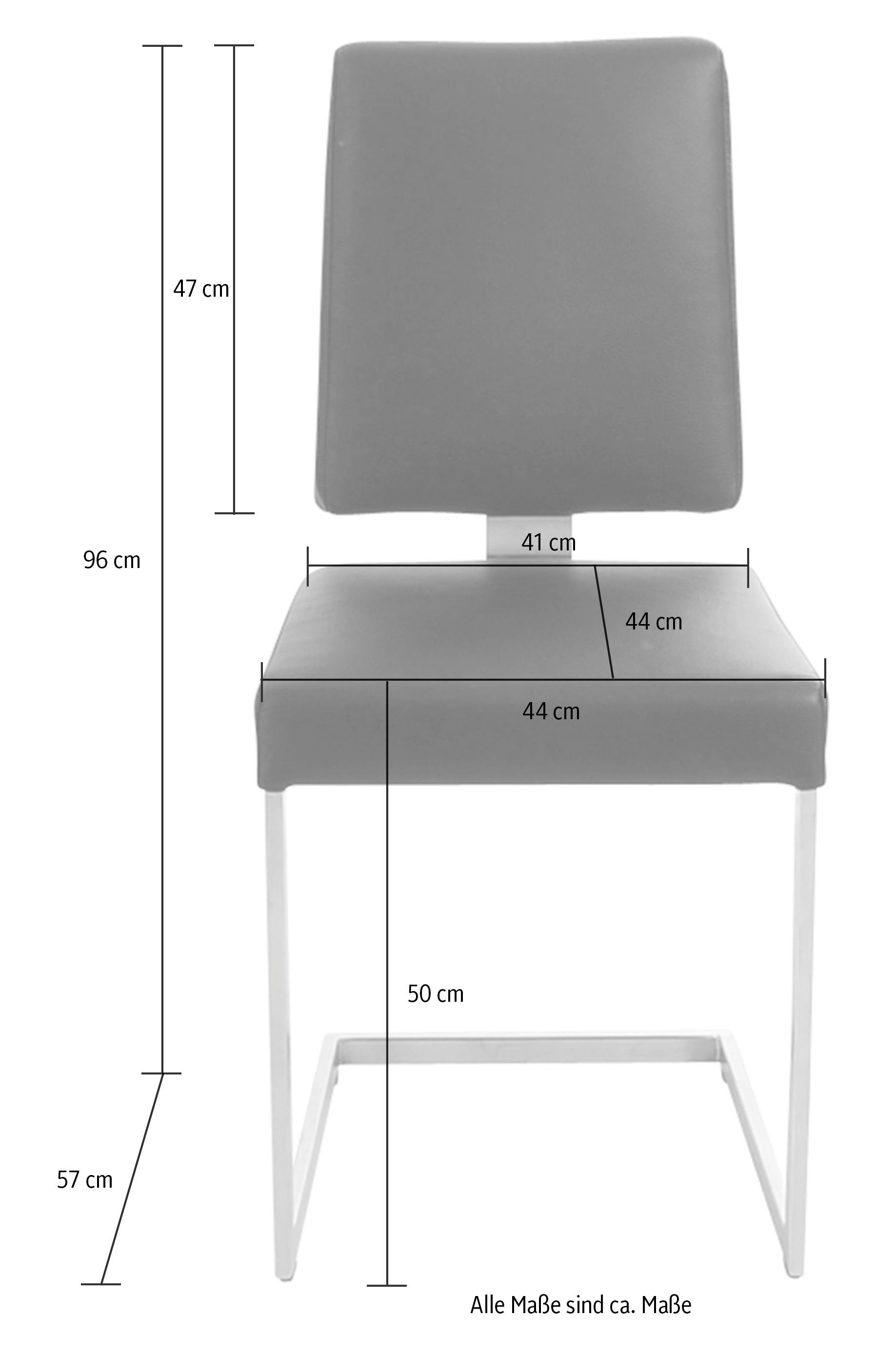 Schenkel 2 Freischwinger, (4-tlg), Komfort Wohnen oder langer K+W 1 Funktionstisch links Essgruppe, & rechts,