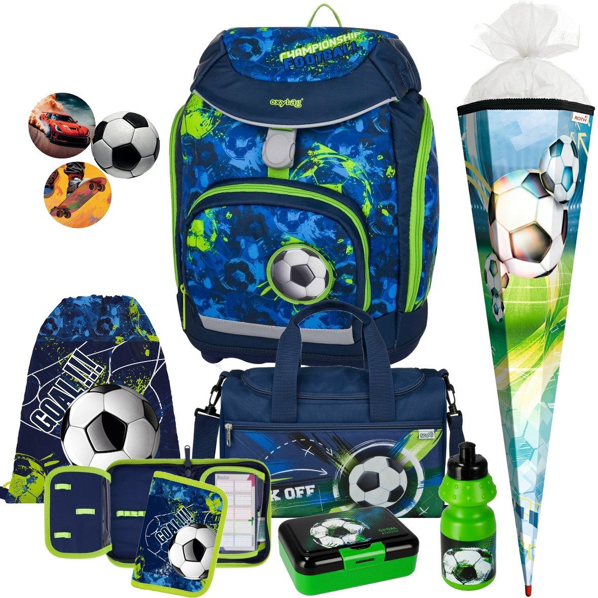OXYBAG Schulranzen 1.Klasse Jungen in unterschiedlichen Sets (8-tlg)
