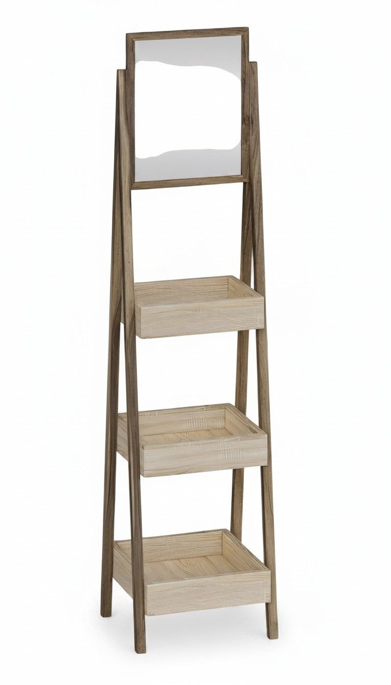 Xlmoebel Standspiegel Regal mit Spiegel aus Holz – Elegantes Design in Braun (2-St), Made in Europa