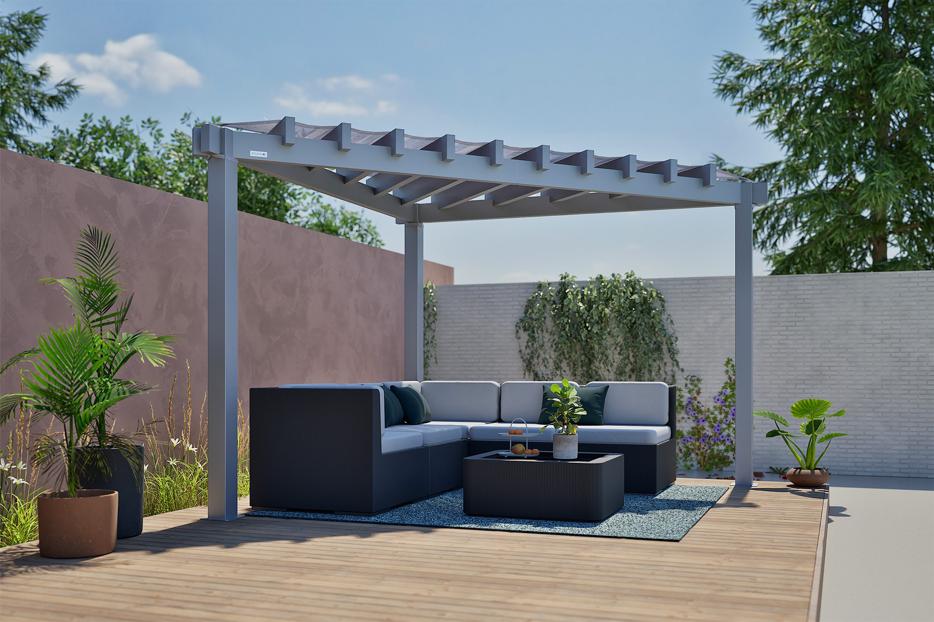 Sojag Pavillon Lima 1010 Lichtgrau, 293,3x293,3x242,6cm
