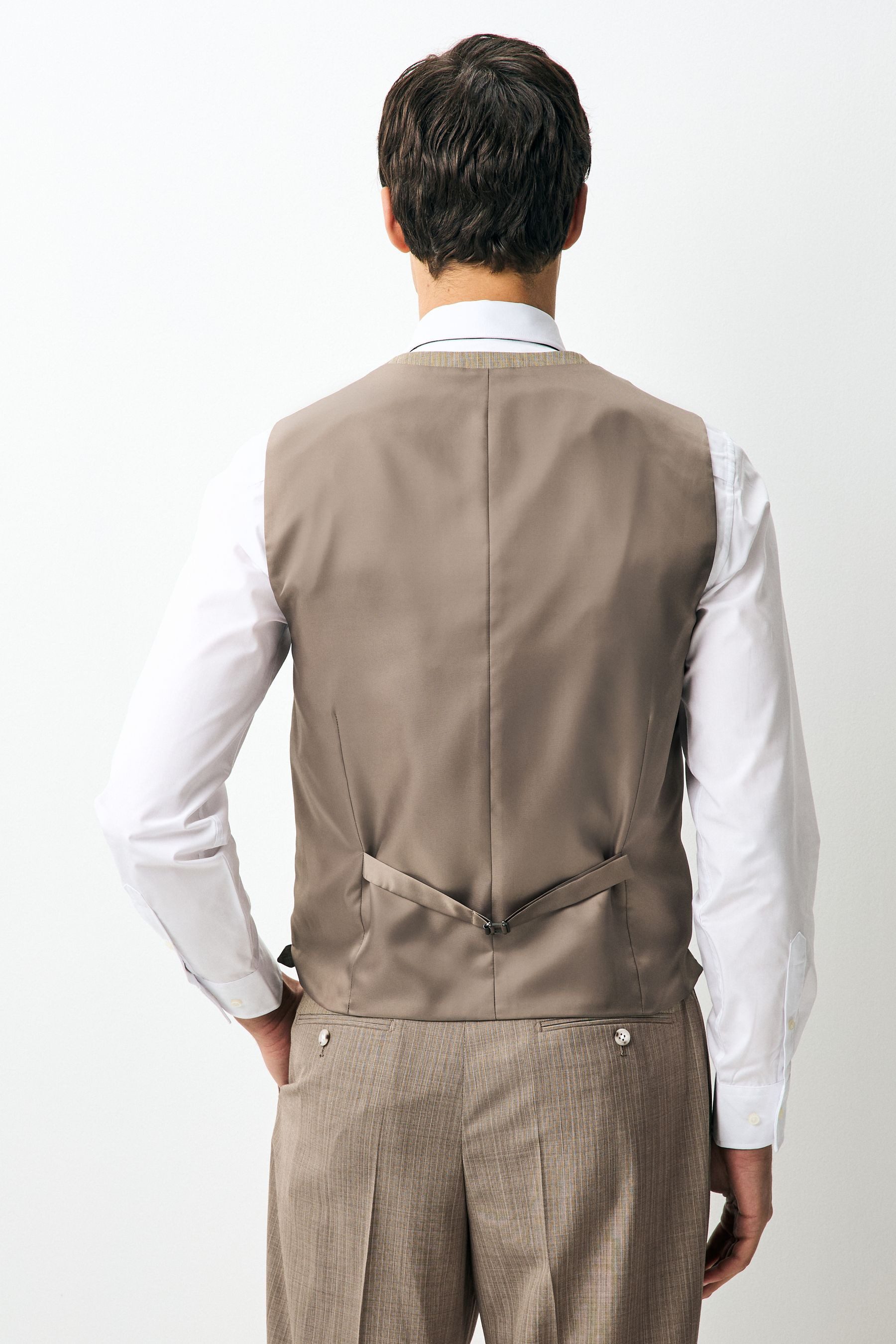 Next Anzugweste Gestreifte Anzugweste mit Fischgratmuster (1-tlg) günstig online kaufen