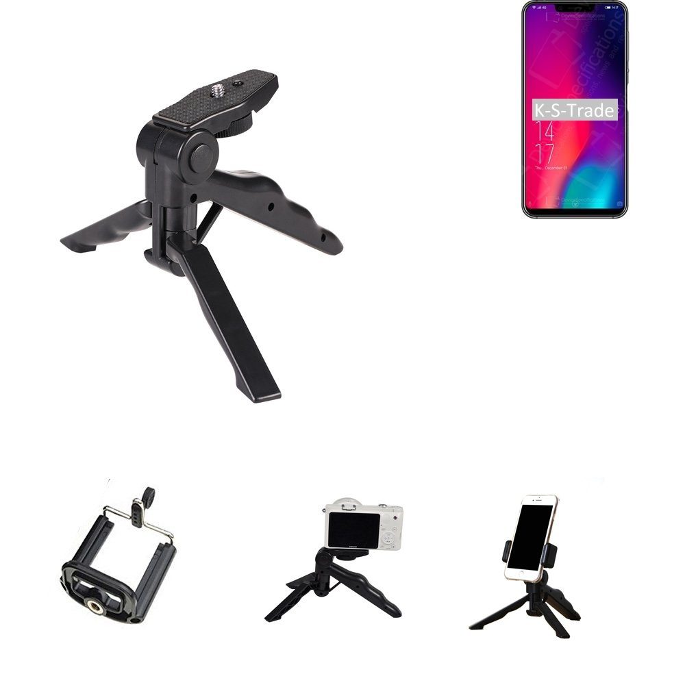 K-S-Trade für Elephone A4 Pro Smartphone-Halterung, (Stativ Tisch-Ständer Dreibein Handy-Stativ Ständer Mini-Stativ)