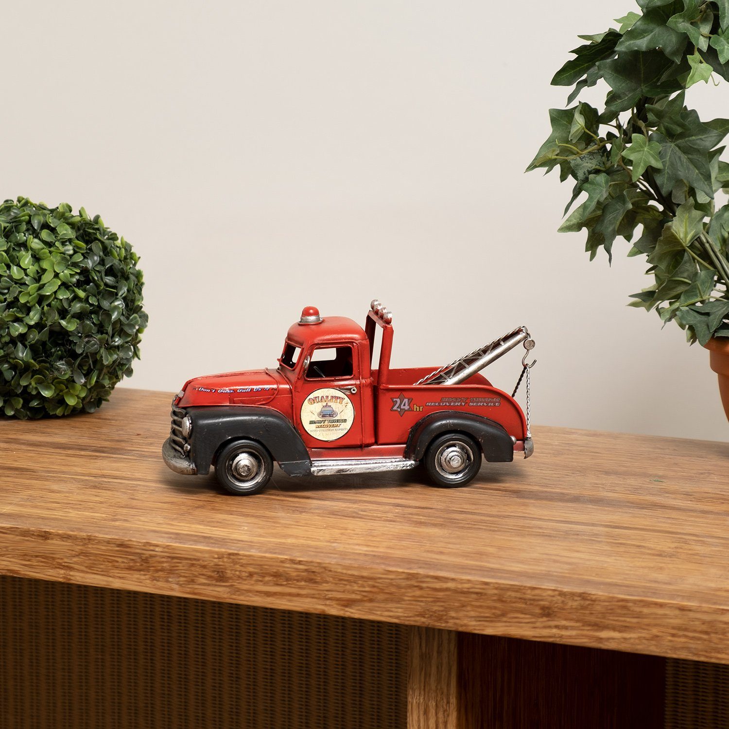 Moritz Dekofigur Blech-Deko Auto Abschleppfahrzeug rot schwarz, Polyresin F günstig online kaufen