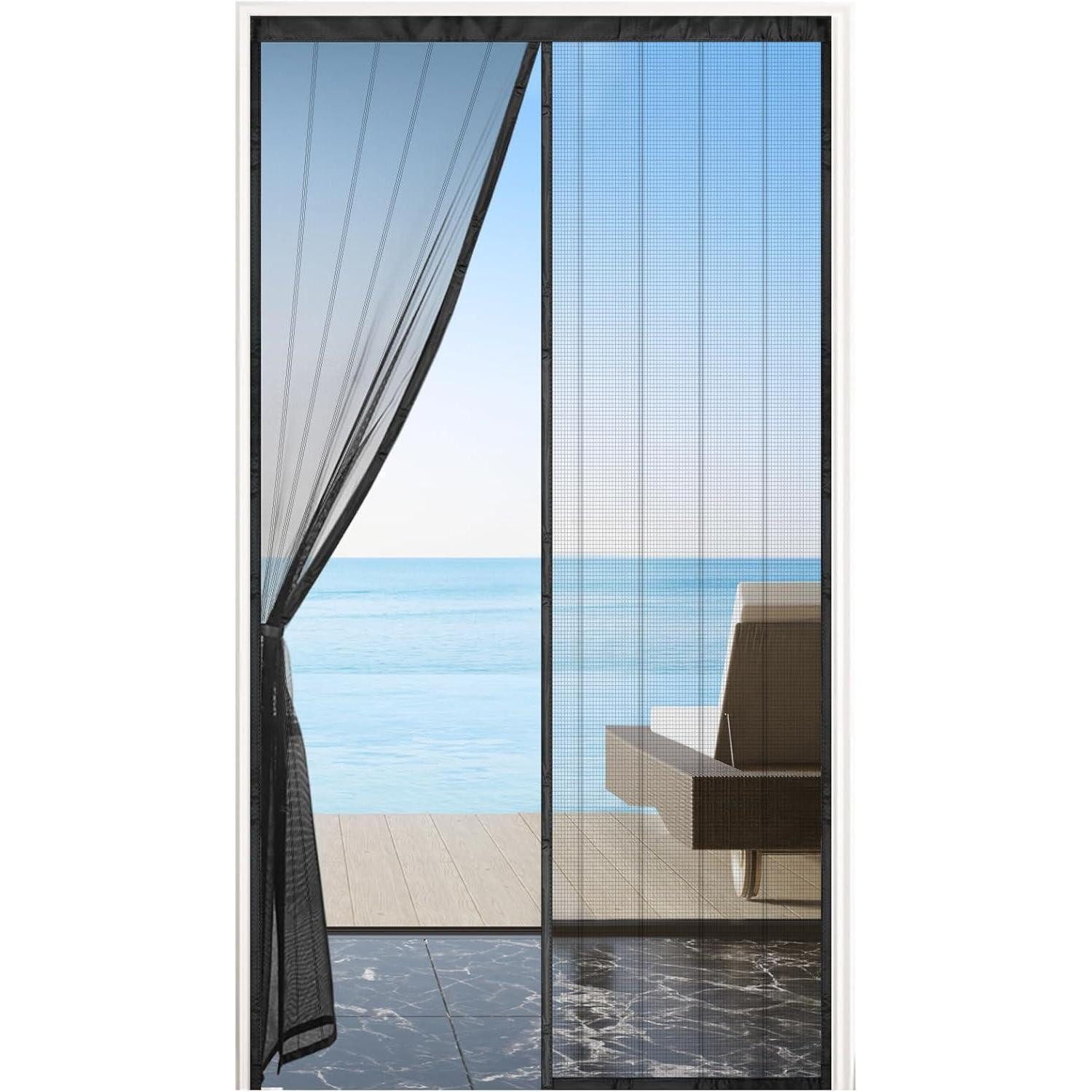 LuxusKollektion Moskitonetz Fliegengitter Balkontür Insektenschutz 140x250cm Verbreitern Schwarz