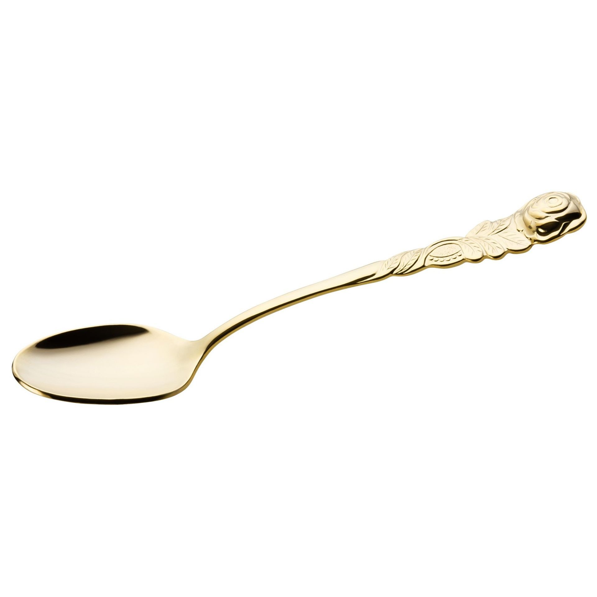 GRÄWE Espressolöffel 6 Stück Espresso- / Mokkalöffel ROSENDEKOR, Farbe Gold (6 Stück)