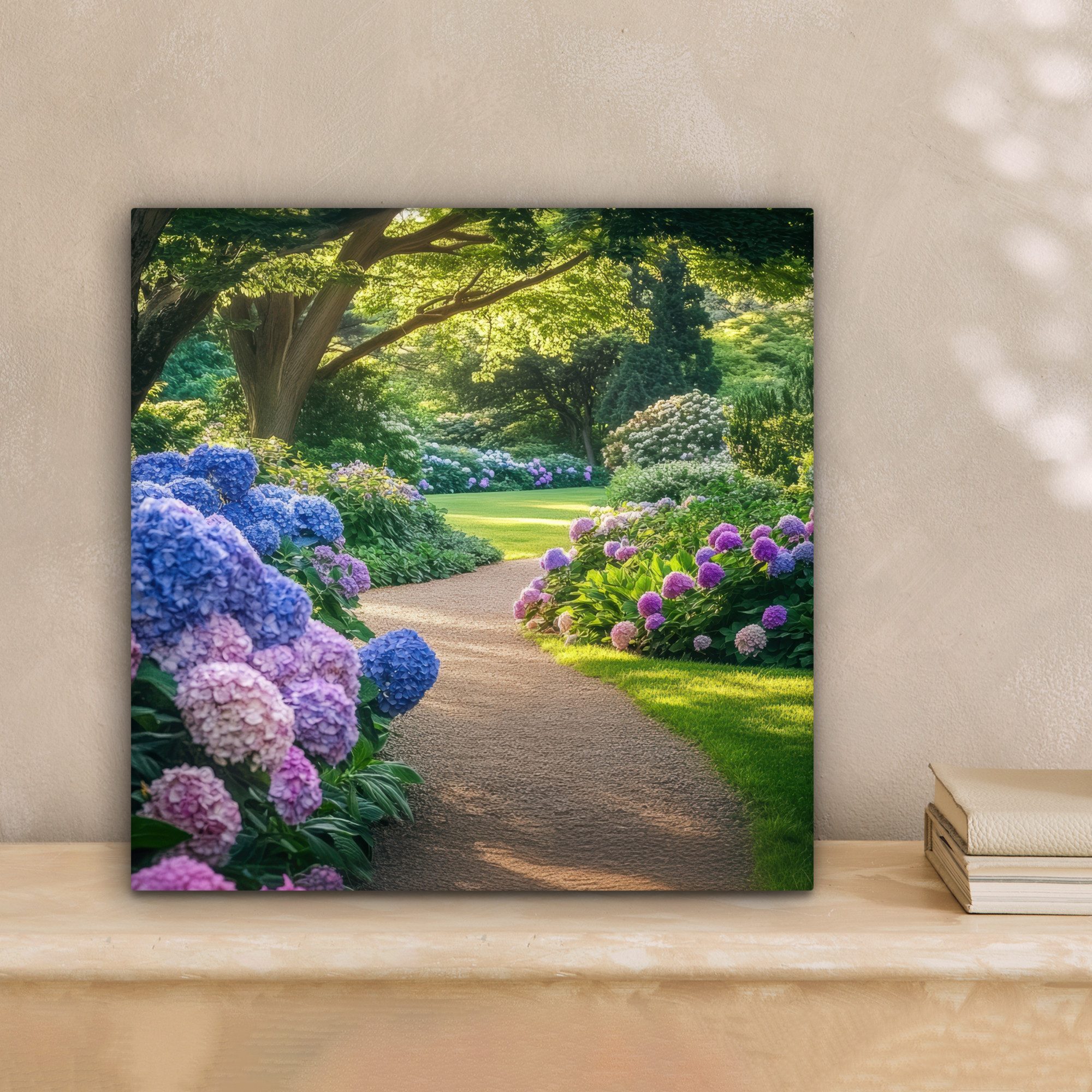 OneMillionCanvasses® Leinwandbild Hortensienpark - Weg, Fotodruck günstig online kaufen