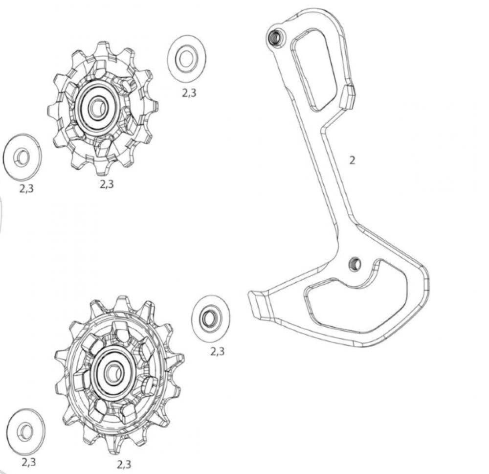 SRAM Schaltwerk SRAM REAR DERAILLEUR INNER CAGE GX Eagle Lunar - präziser Innenkäfig i