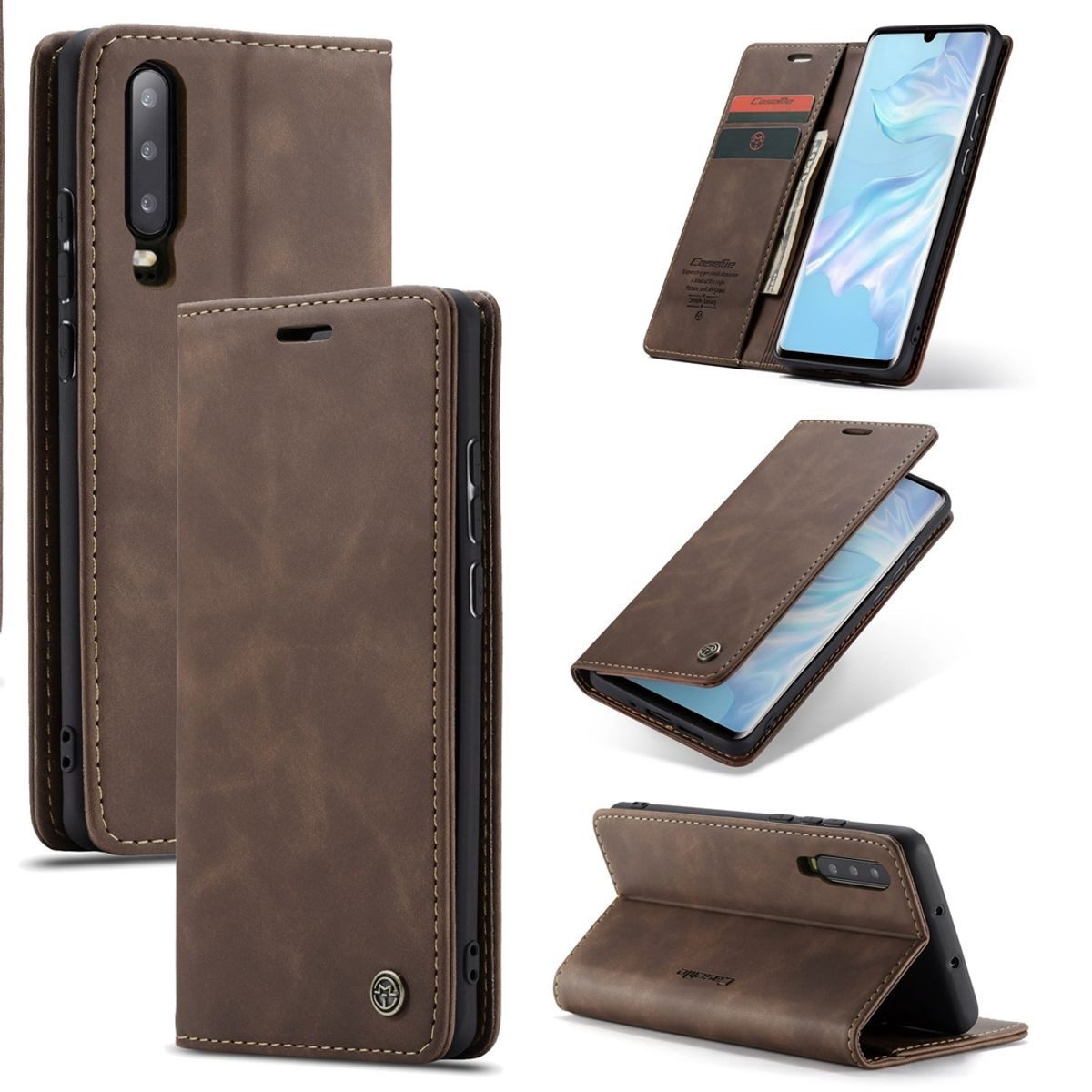 König Design Handyhülle Huawei P30, Schutzhülle Schutztasche Case Cover Etuis Wallet Klapptasche Bookstyle