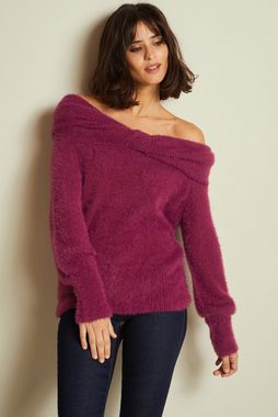 Next Carmenpullover Flauschiger Bardot-Pullover mit langen Ärmeln (1-tlg)