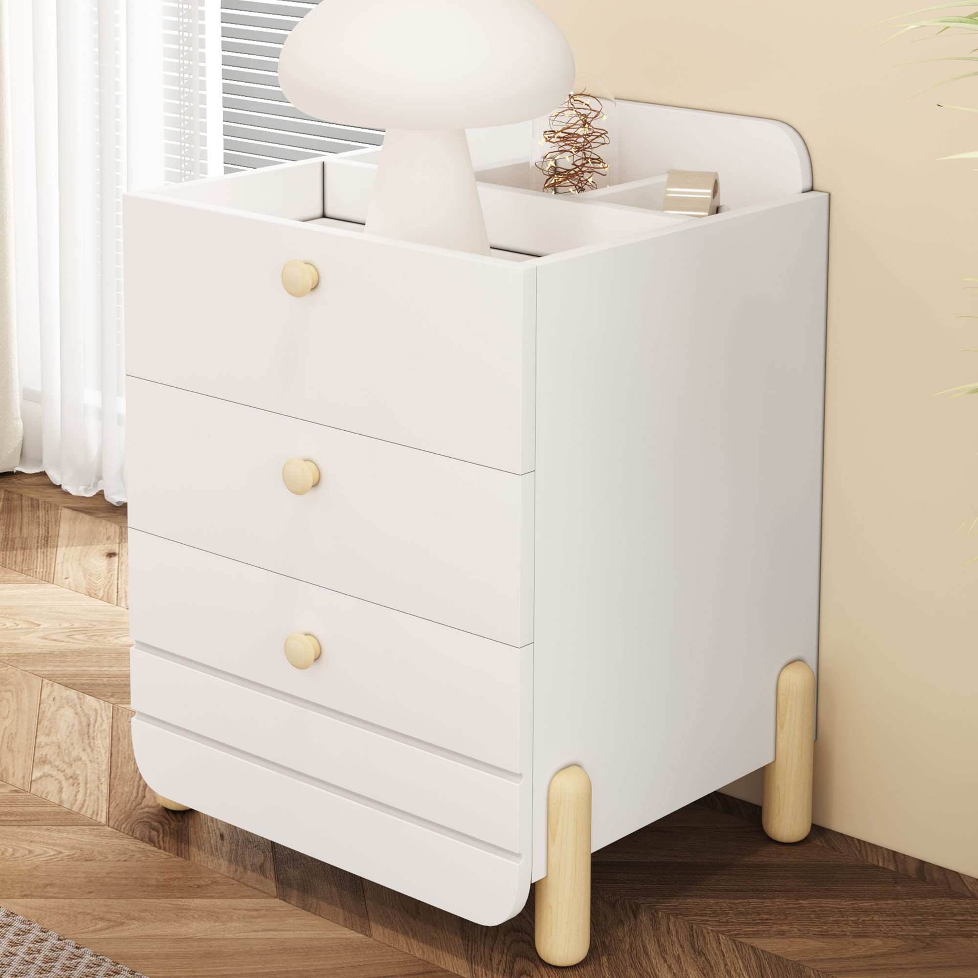 Flieks Nachttisch, Sideboard Nachttisch mit 3 günstig online kaufen