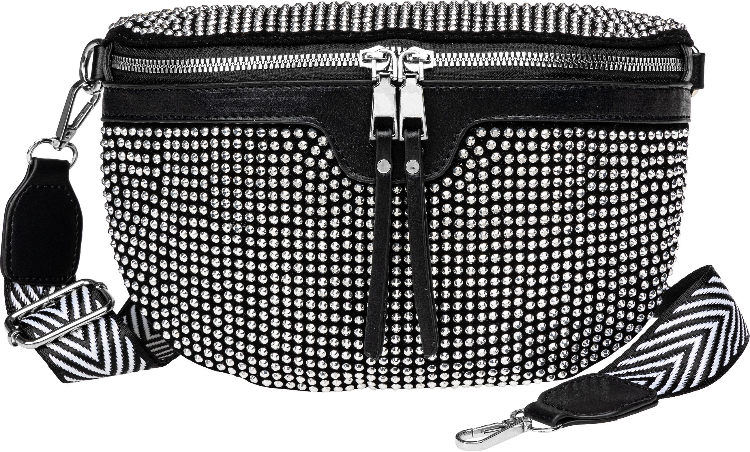 Caspar Gürteltasche TS1075 im XL Format mit Strasspailletten