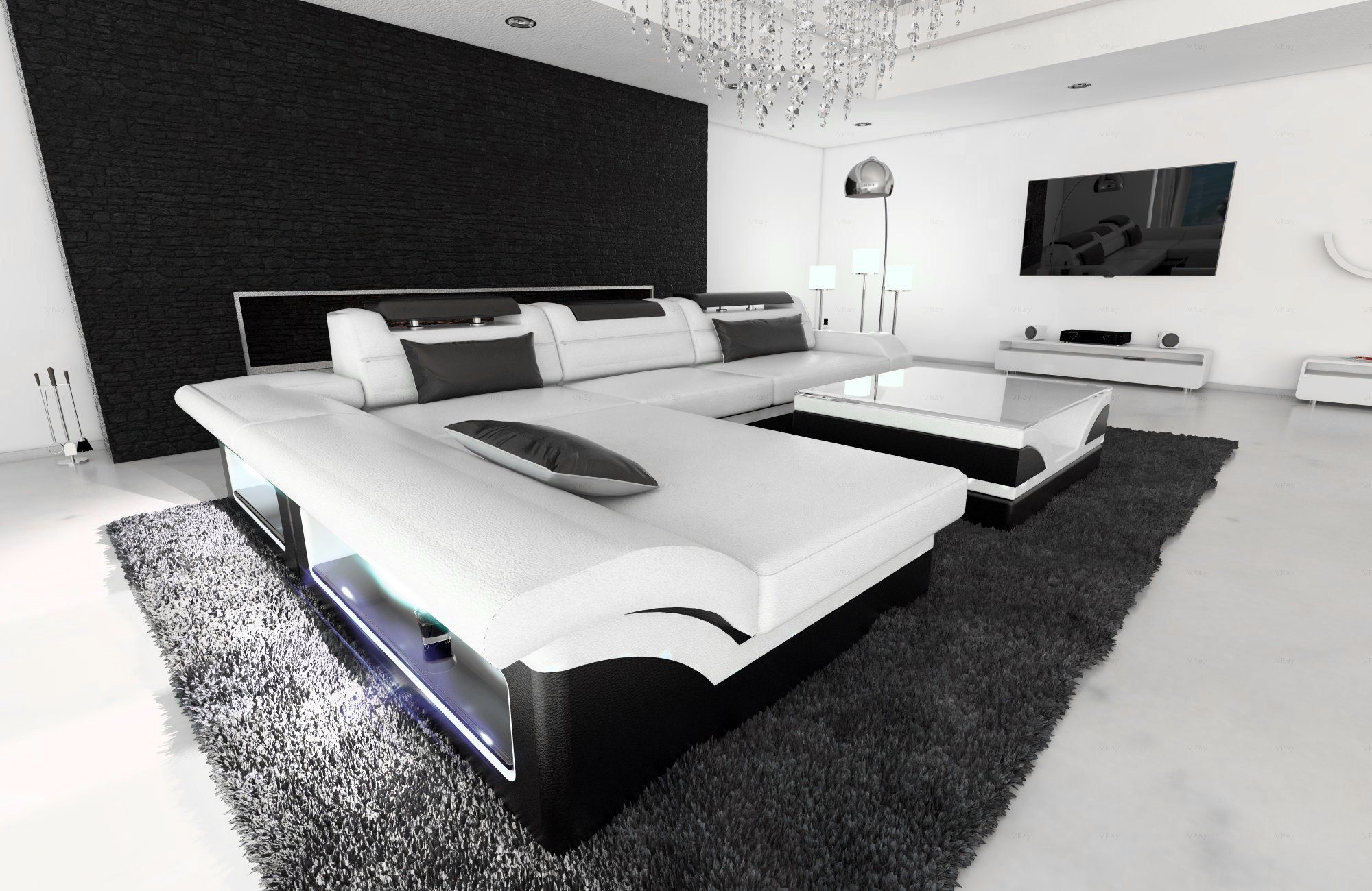 Sofa Dreams Ecksofa Couch Leder Sofa günstig online kaufen