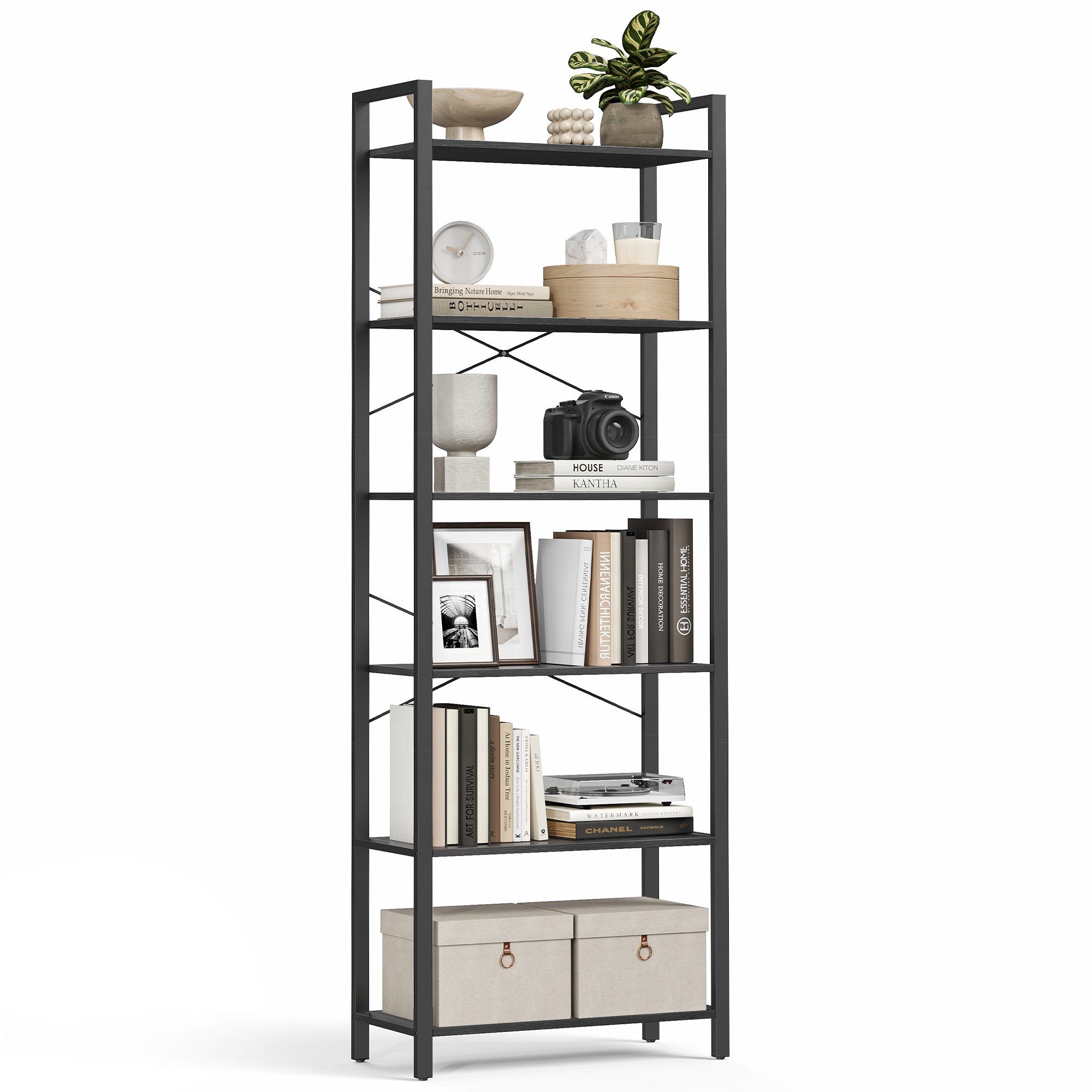 VASAGLE Bücherregal, Standregal, 120/153/186 cm, mit günstig online kaufen