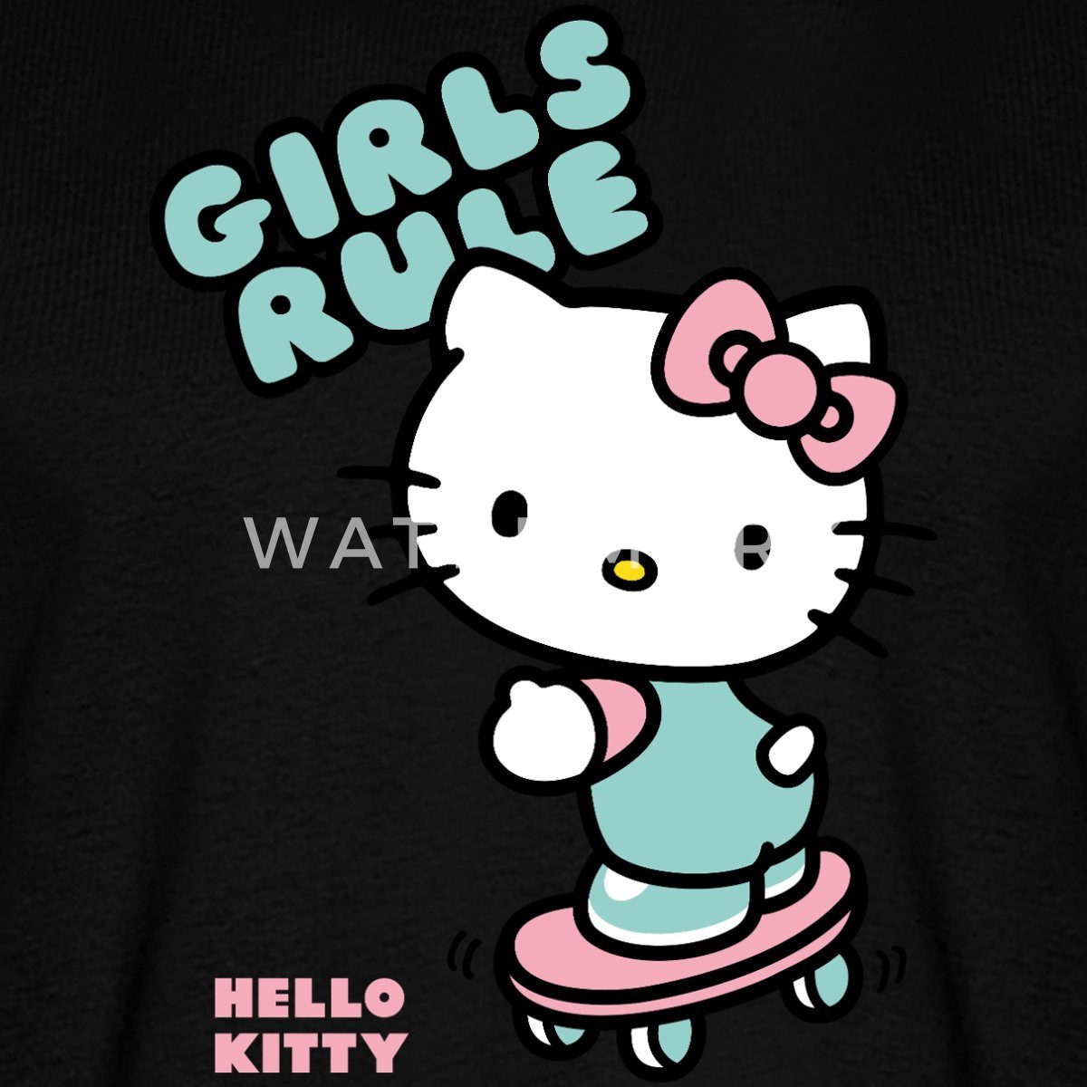 Spreadshirt T-Shirt Hello Kitty Auf Skateboard Girls Rule Männer Premium T-Shirt (1-tlg)