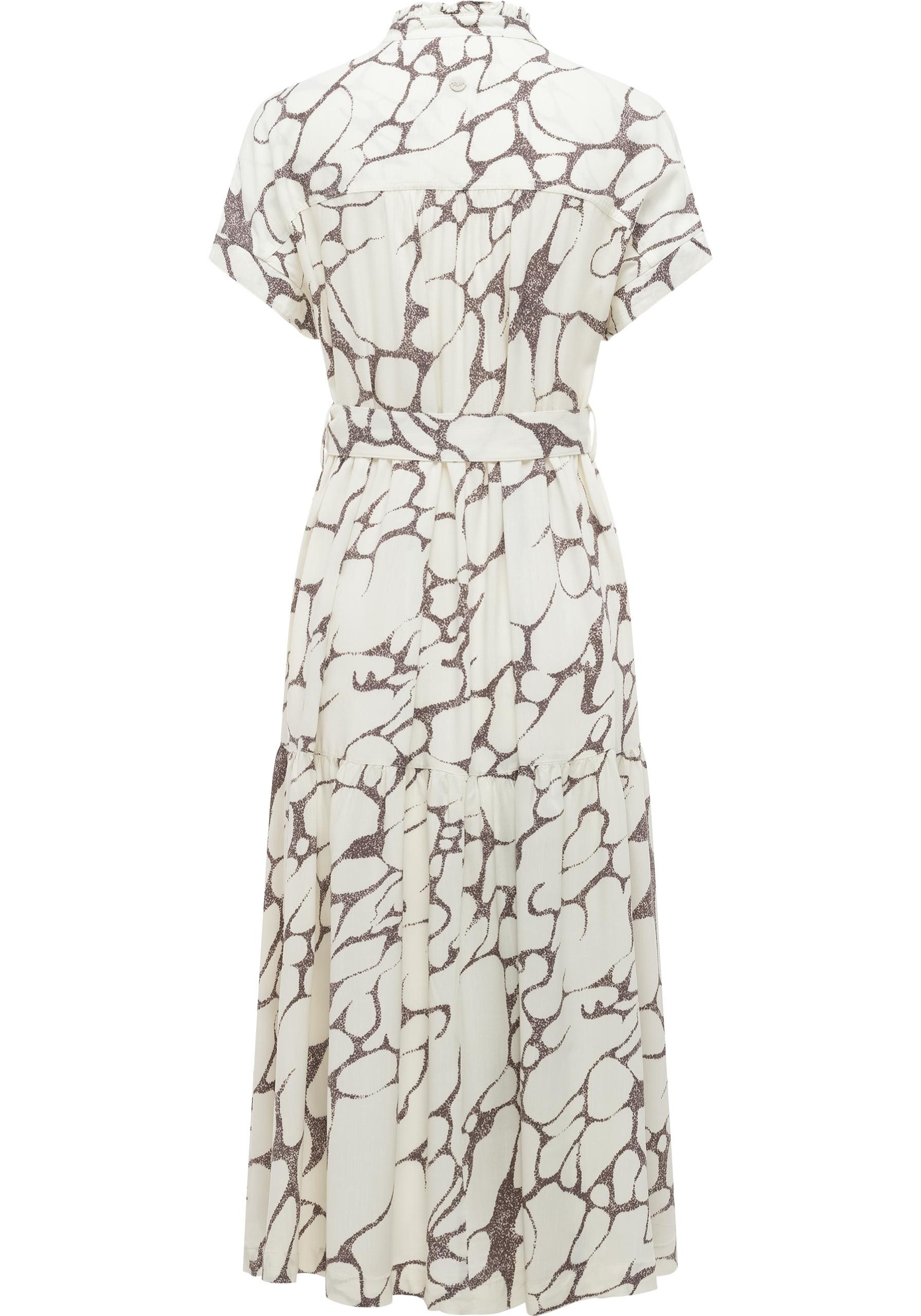 Ragwear A-Linien-Kleid Liora Print (1-tlg) Wadenlanges Kurzarmkleid mit Bindeband