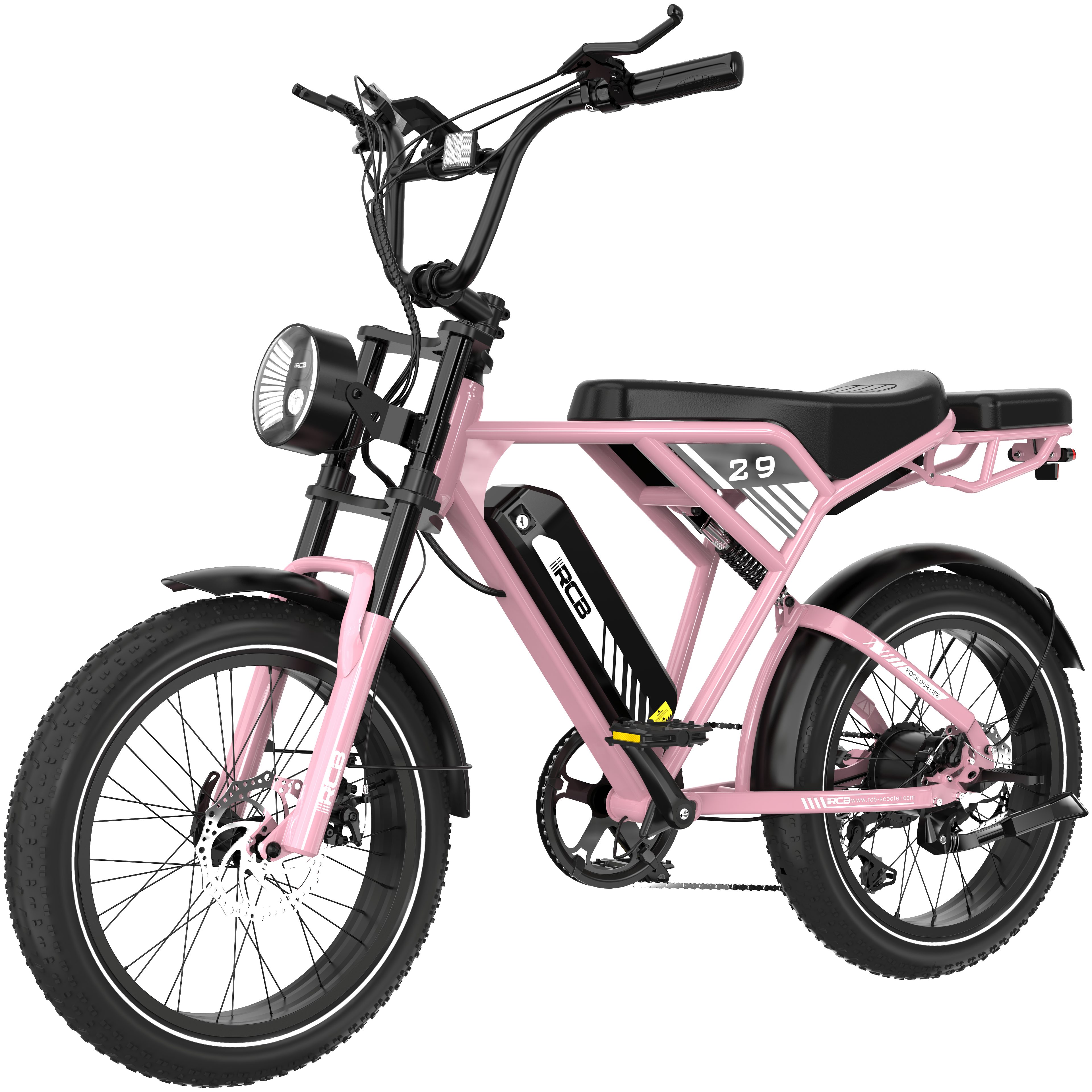 E-Bike ATB Pedelec RK29 Elektrofahrrad,APP,20x4,0 Zoll Mountainbike,40-60KM,Schloss&Pumpe