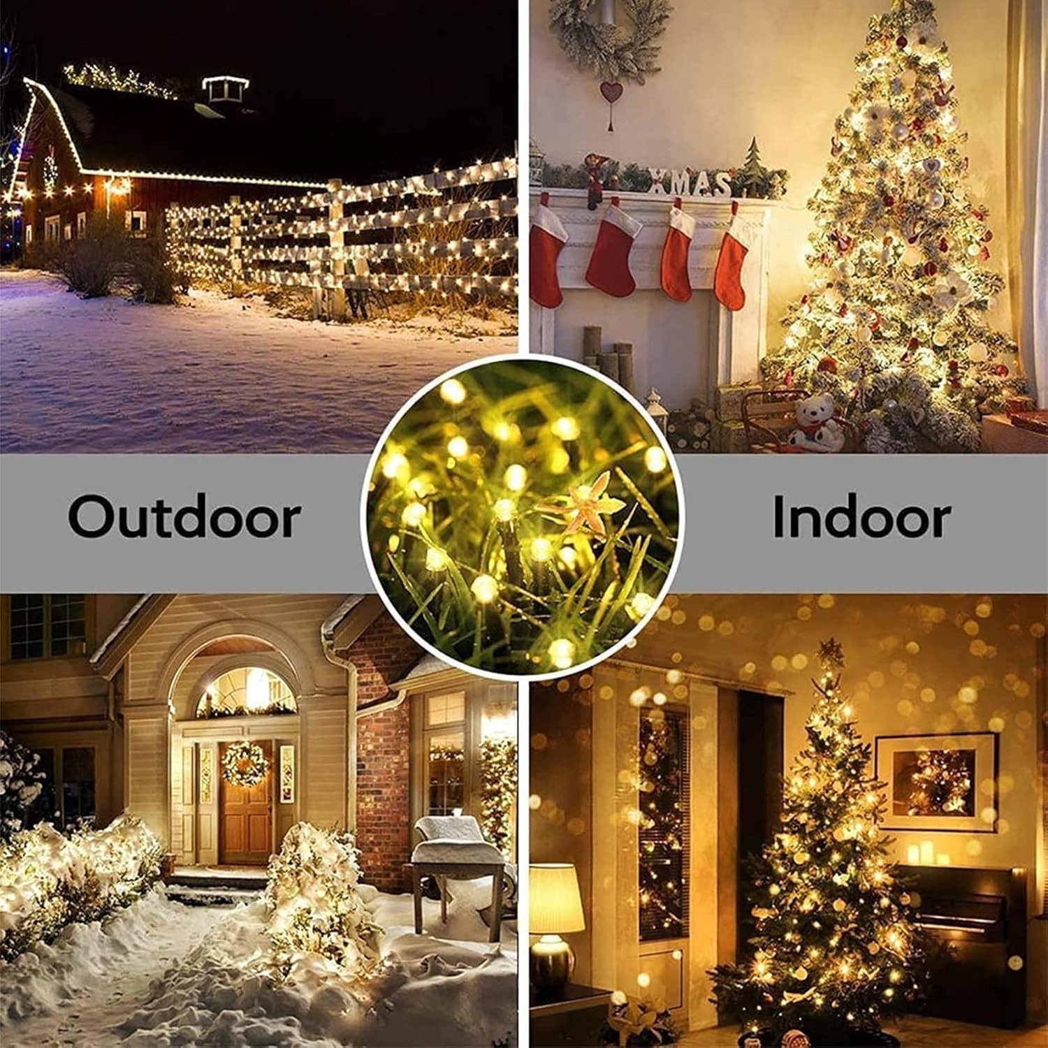 Montegoni LED-Lichterkette 10m 100 LEDs Lichterkette warmweiß, Weihnachtsdeko, IP65 Wasserdicht, 8 Lichtmodi, Ferbedienung mit Timer und Memory Funktion, IP65 – Bild 5 von 5