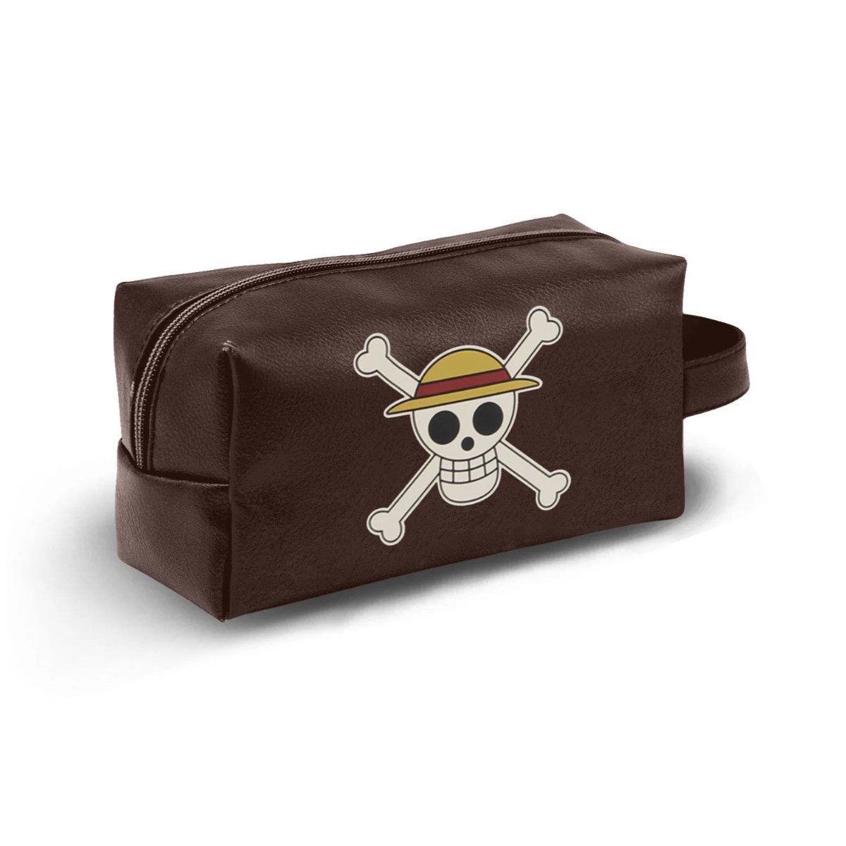 One Piece Kulturbeutel - Braun Reise Kosmetiktasche mit Reißverschluss (1-tlg)
