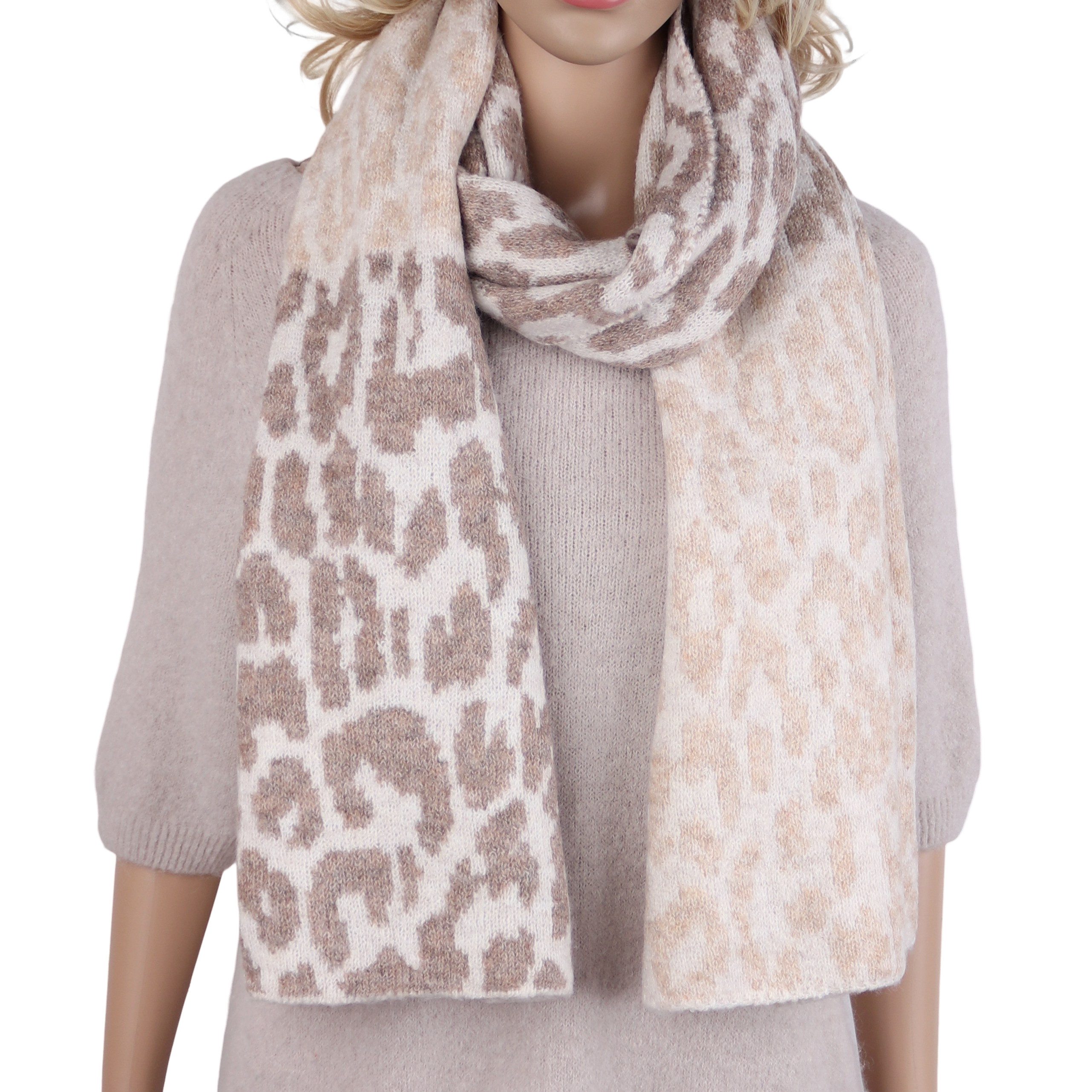 MIRROSI Modeschal Damen Winterschal Strickschal superweicher Leo Schal, (Neue Kollektion Herbst/Winter 2026), warmer Winterschal mit Wolle, …