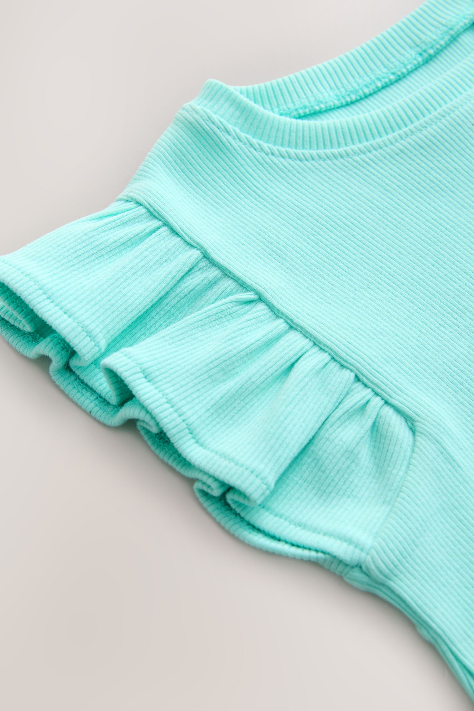 Next Langarmbluse Geripptes Trägertop mit Rüschen (1-tlg)