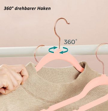 CALIYO Kleiderbügel 50-Tlg Kinderkleiderbügel, Samtbügel mit Haken in Roségold, rutschfest, (50-tlg), für Kleiderschrank, für Kinderkleidung, Babykleidung, Rock und Hose