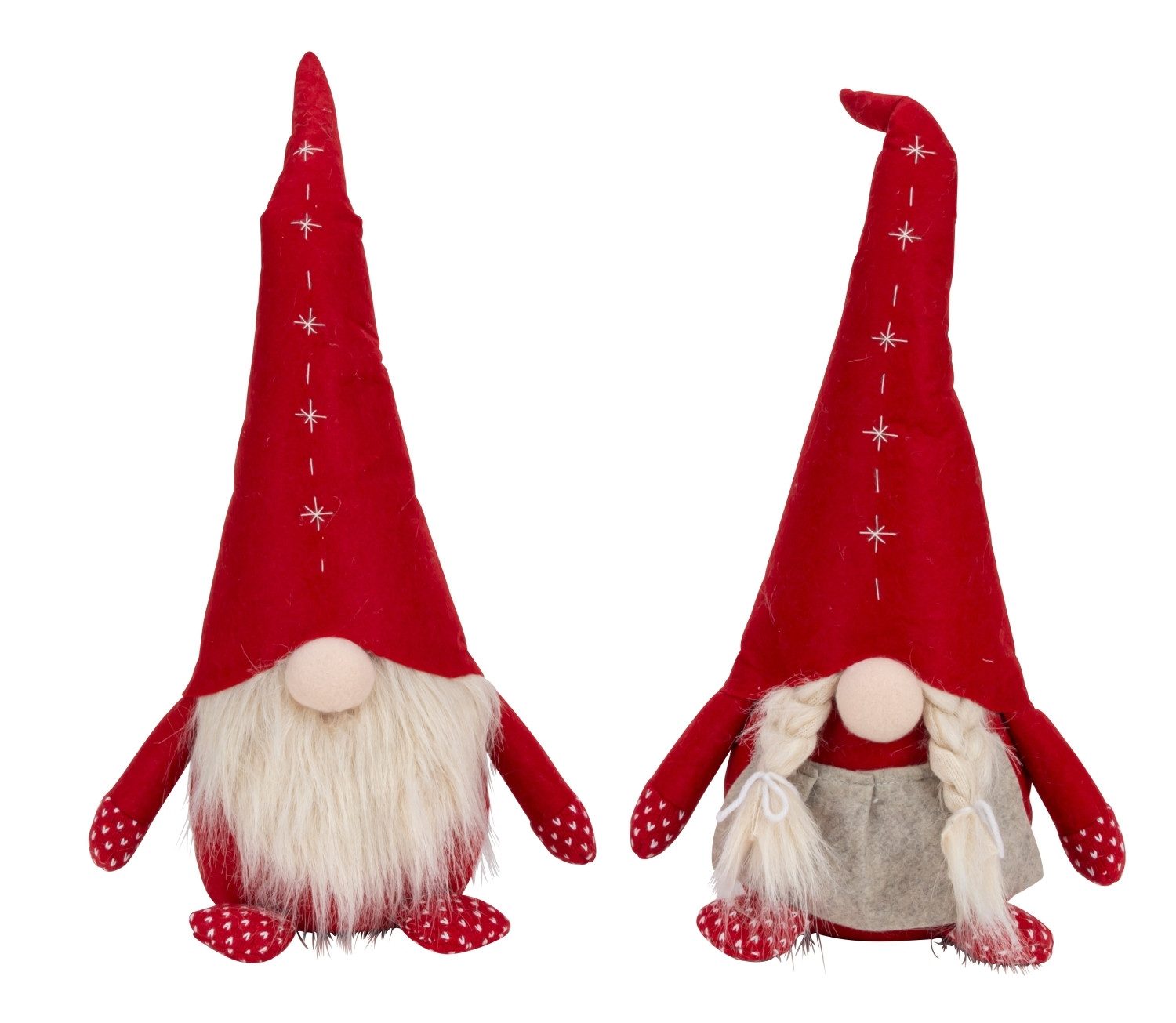 XiRRiX Wichtel wunderschönes Weihnachtswichtel Paar Alva & Sven (42 cm, Weihnachtsdeko), Deko Wichtel Rot