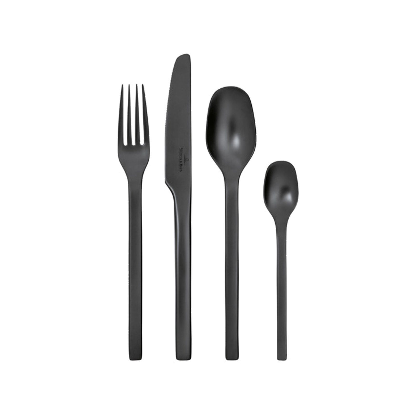 Villeroy & Boch Besteck-Set Manufacture Rock Tafelbesteck 16er Set (16-tlg), Edelstahl, nicht spülmaschinenfest, nicht mikrowellenfest