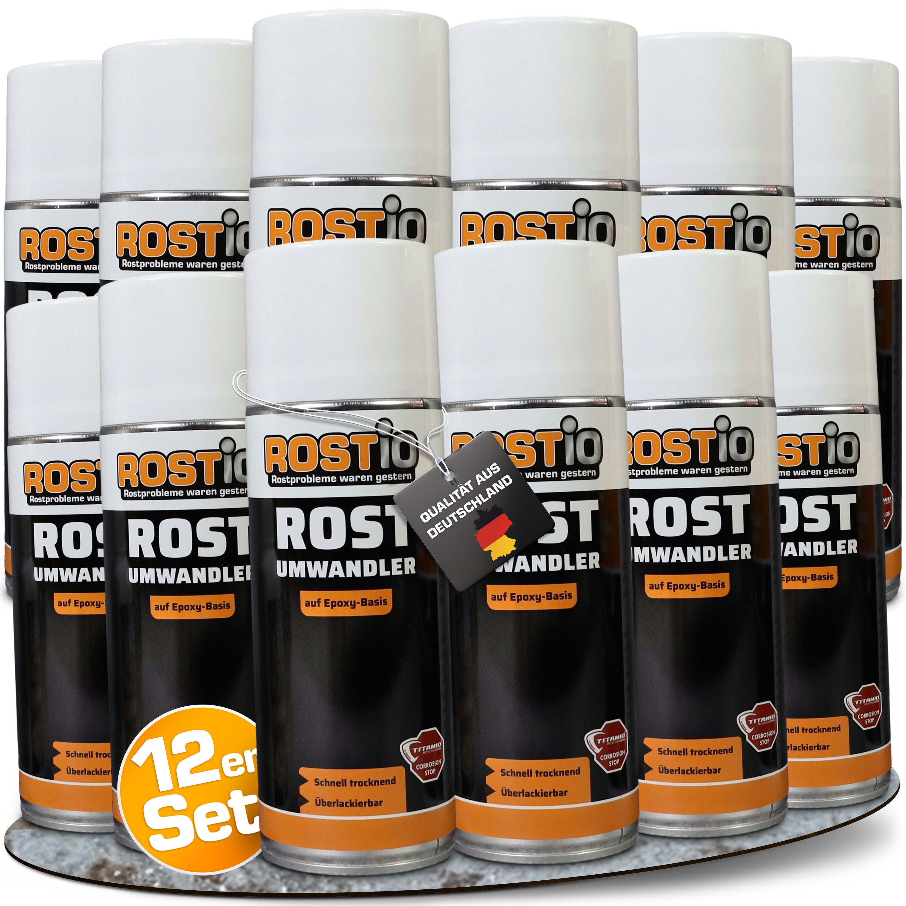 Rostio Rostio Rostumwandler Spray 400 ml Spraydose Rostentferner (12-St. 400ml)