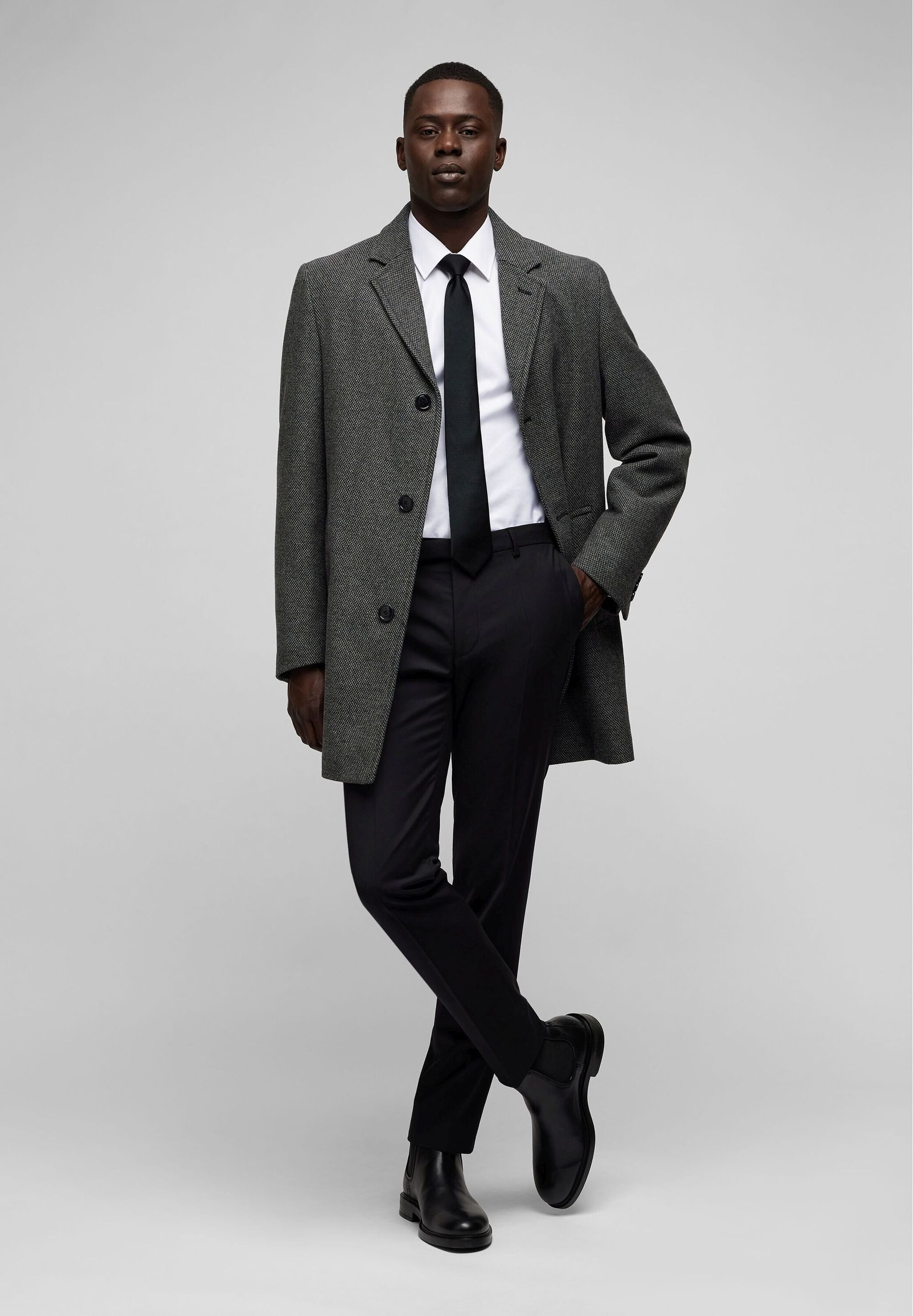 HECHTER PARIS Wollmantel mit Stehkragen