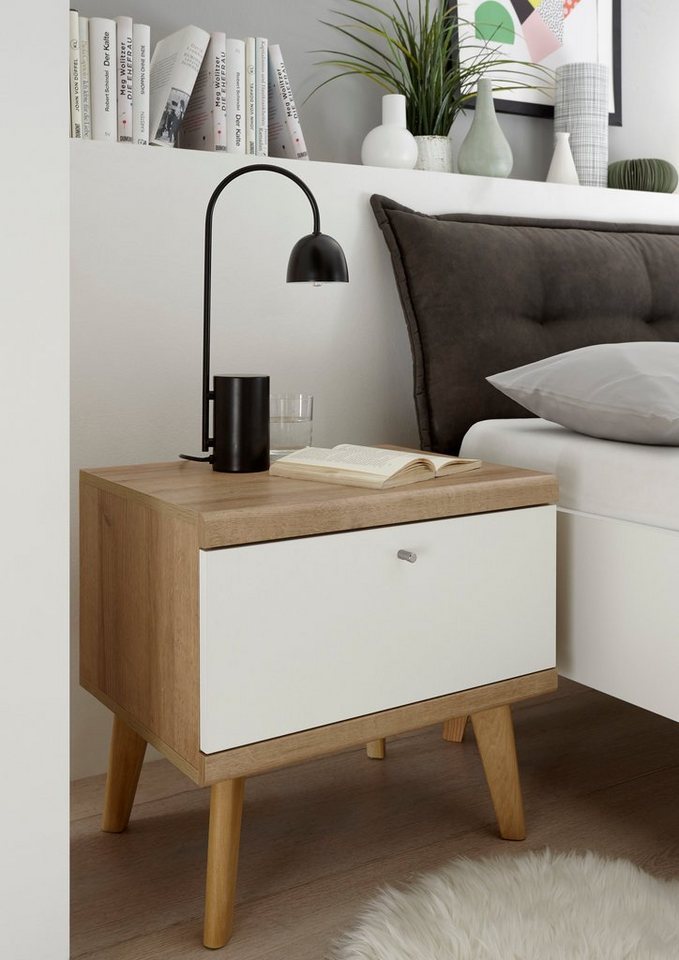 andas Nachtschrank MERLE in skandinavischem Design, aus FSC-zertifiziertem  Holzwerkstoff