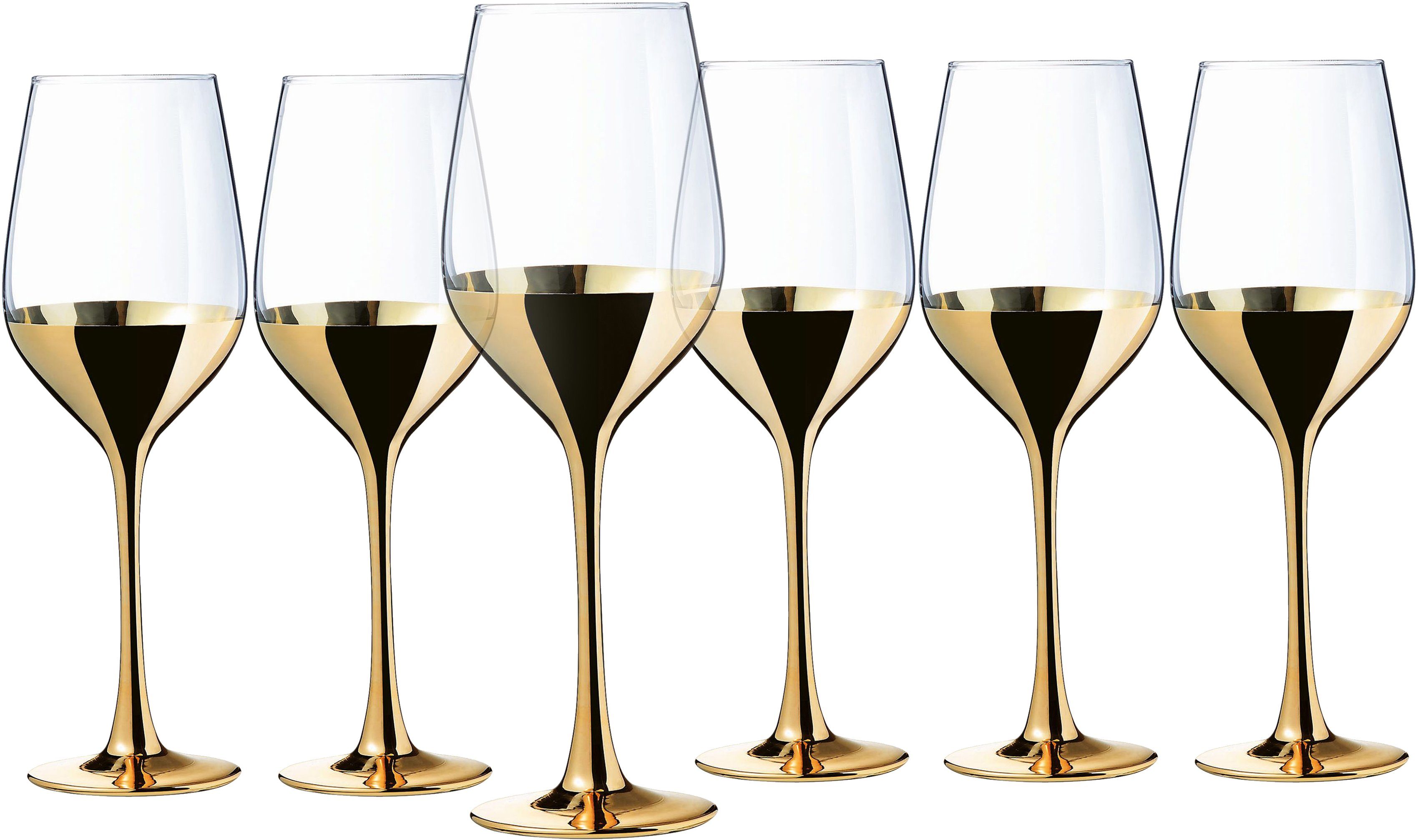 Leonique Weinglas »Donella«, Glas, mit Golddekor, 6-teilig online kaufen |  OTTO