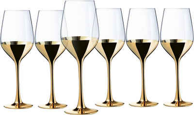 Leonique Weinglas »Trinkglas Donella«, Glas, Gläser Set, mit Golddekor, 6-teilig