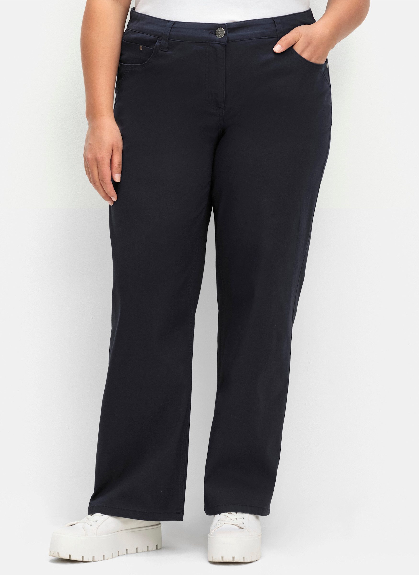 Sheego Jerseyhose Hose Innenbeinlänge ca. 81 günstig online kaufen
