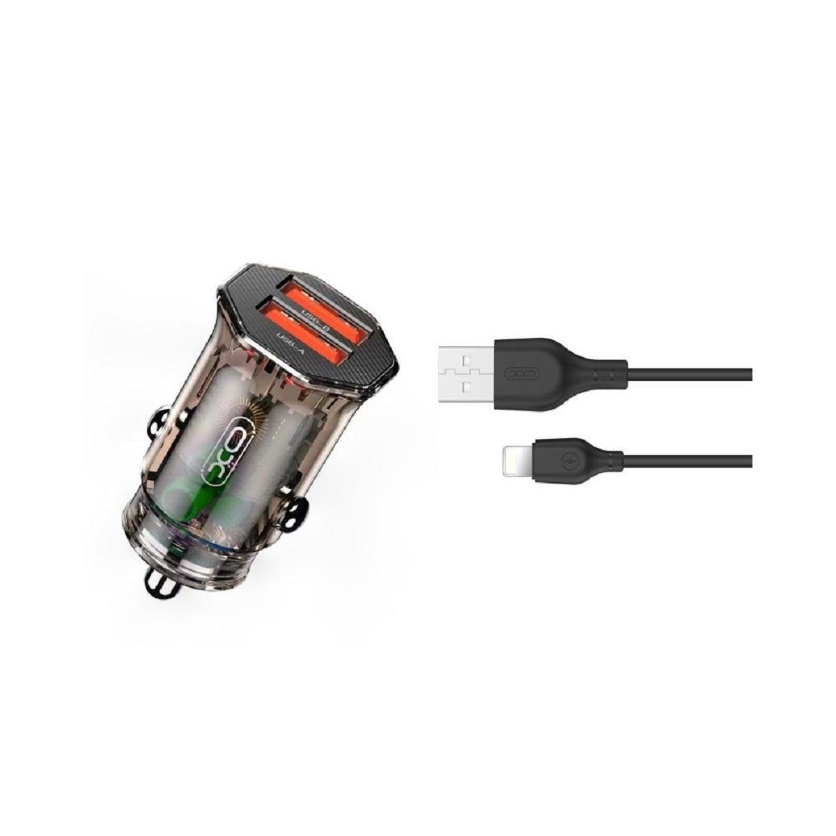 XO Dual KFZ USB Ladegerät Zigarettenanzünder 2.4 A Autoladegerät Braun KFZ Adapter