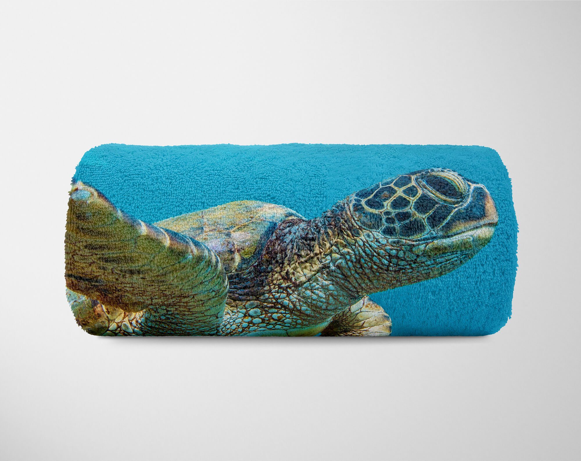 Art Kuscheldecke (1-St), Handtuch Tiermotiv Baumwolle-Polyester-Mix Sinus Seeschildkröte mit Saunatuch Strandhandtuch Handtuch Kor, Handtücher
