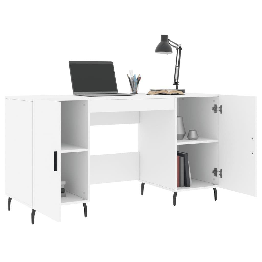 furnicato Schreibtisch Weiß 140x50x75 cm Holzwerkstoff