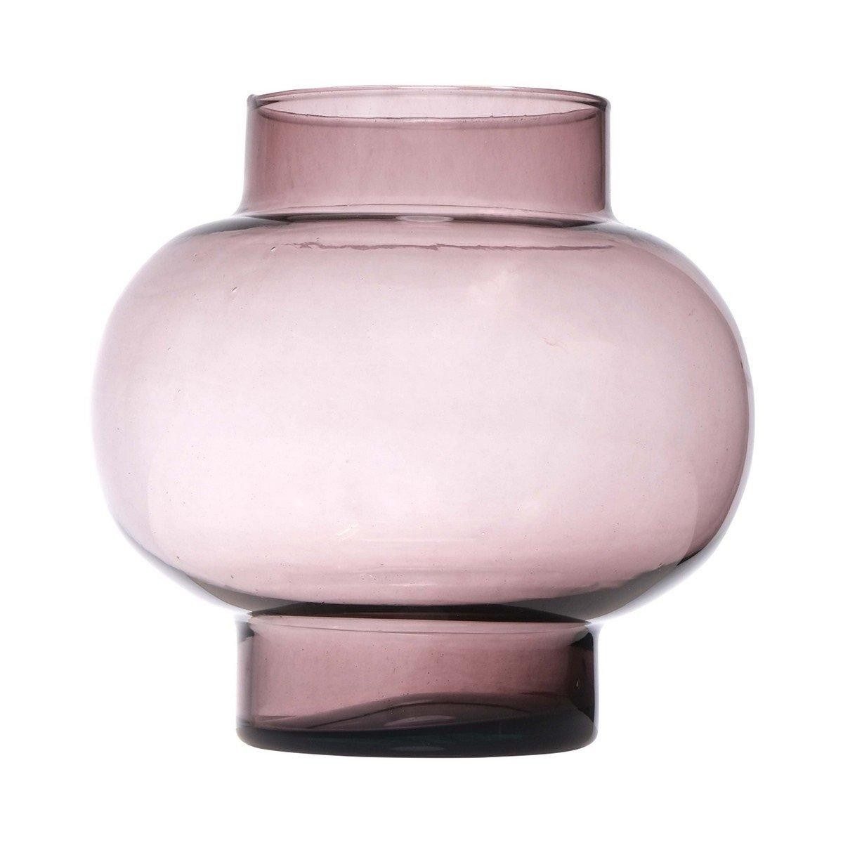 INNA-Glas Kugelvase Kugelige Glas Vase RAINIERO, recycelt, violett-klar, 26 cm, Ø 26 cm