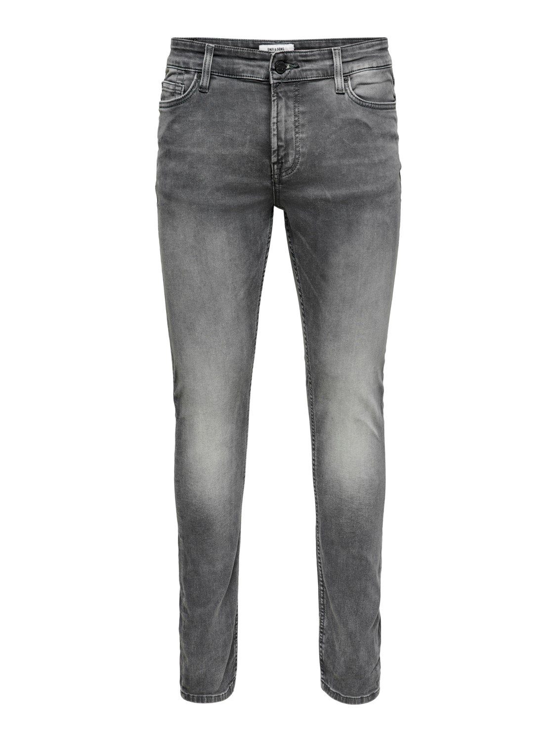 ONLY & in SONS Grau Denim ONSLOOM Pants Stoned 3970 Slim-fit-Jeans Fit Hose Slim (1-tlg) Jeans Washed Basic