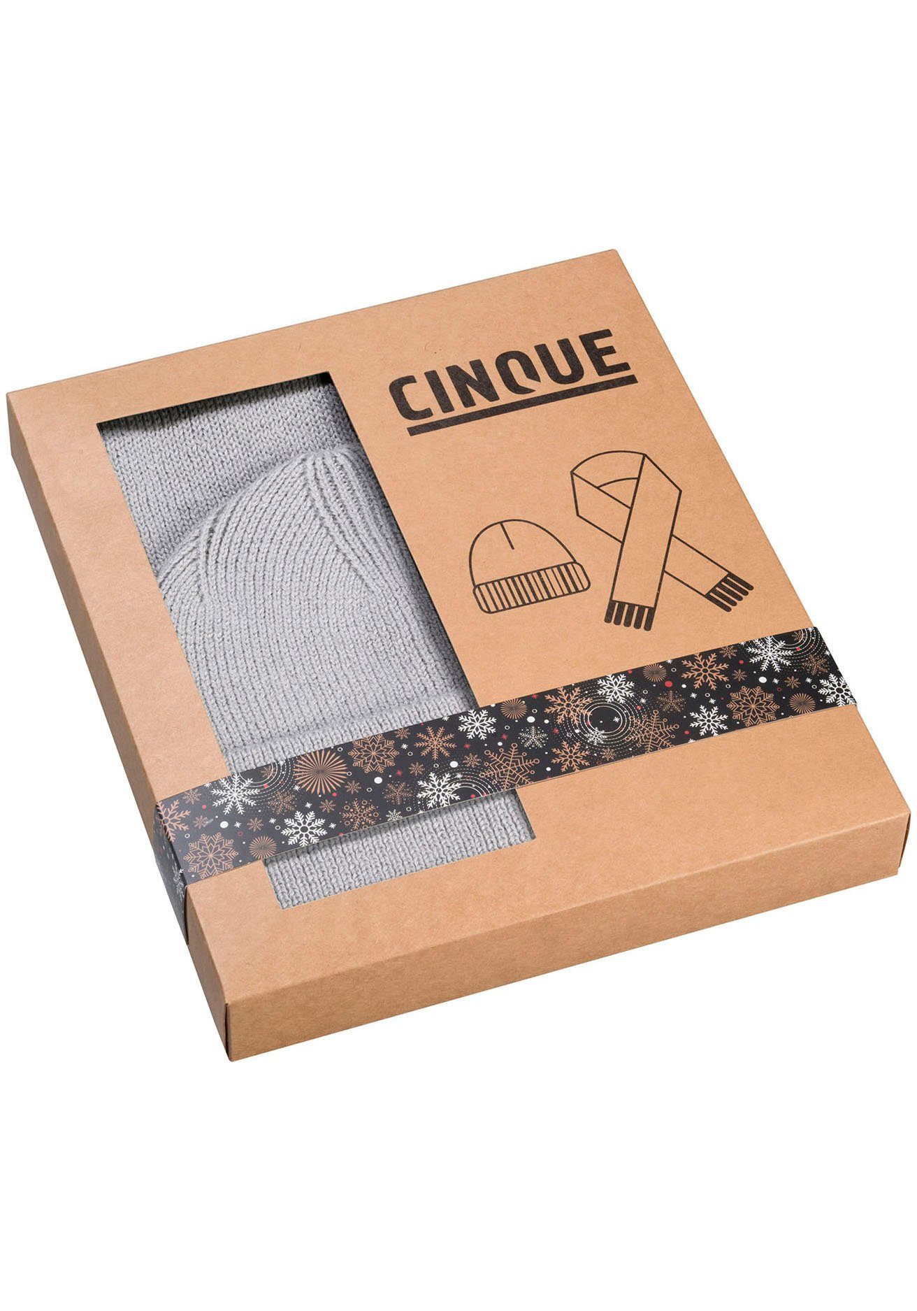 Cinque Strickschal, (Set, 2-St), Mütze grey Schal in Weihnachtsgeschenk Geschenkbox, &